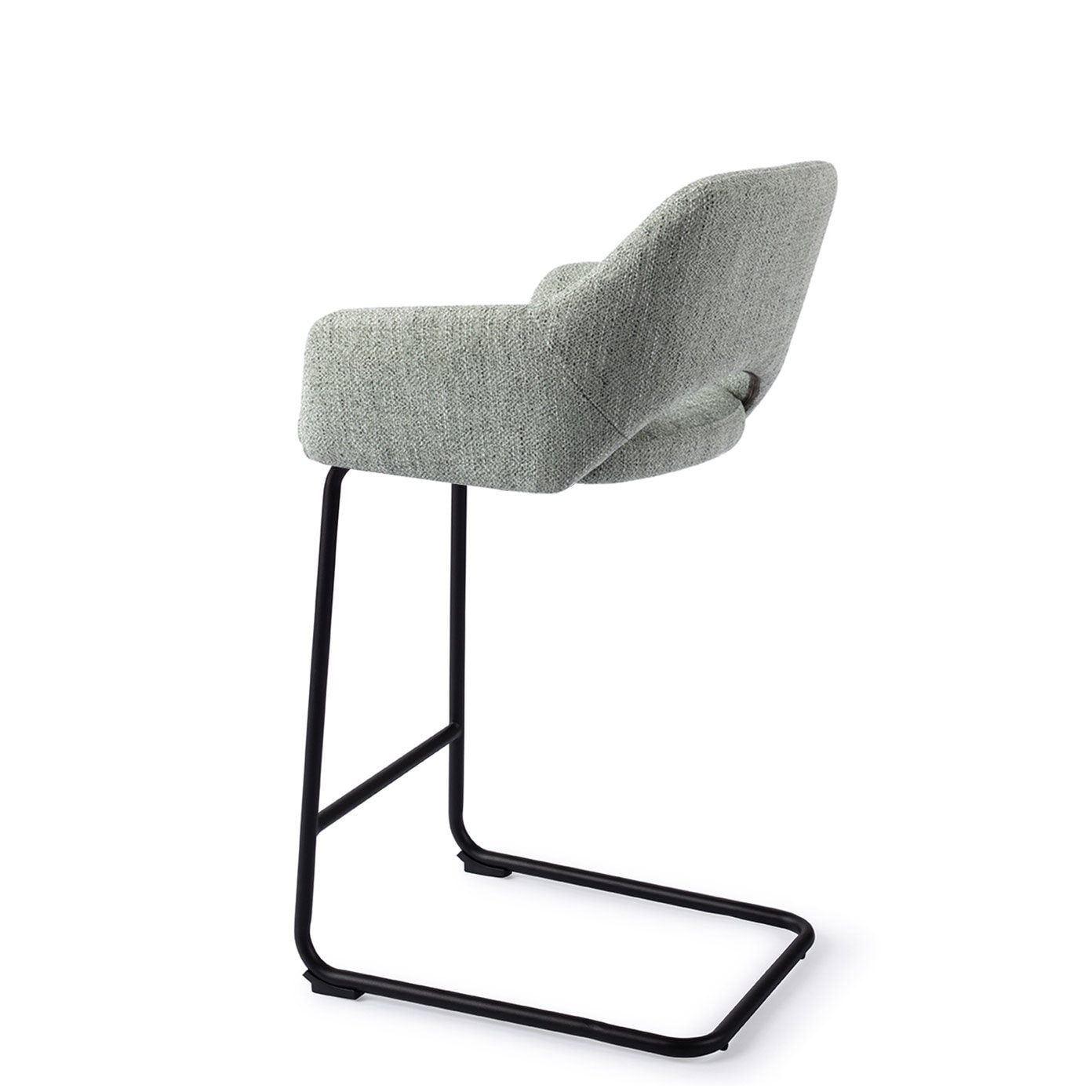 Jesper Home Barkruk 'Yanai' Arch Black, kleur Soft Sage (zithoogte 66cm)