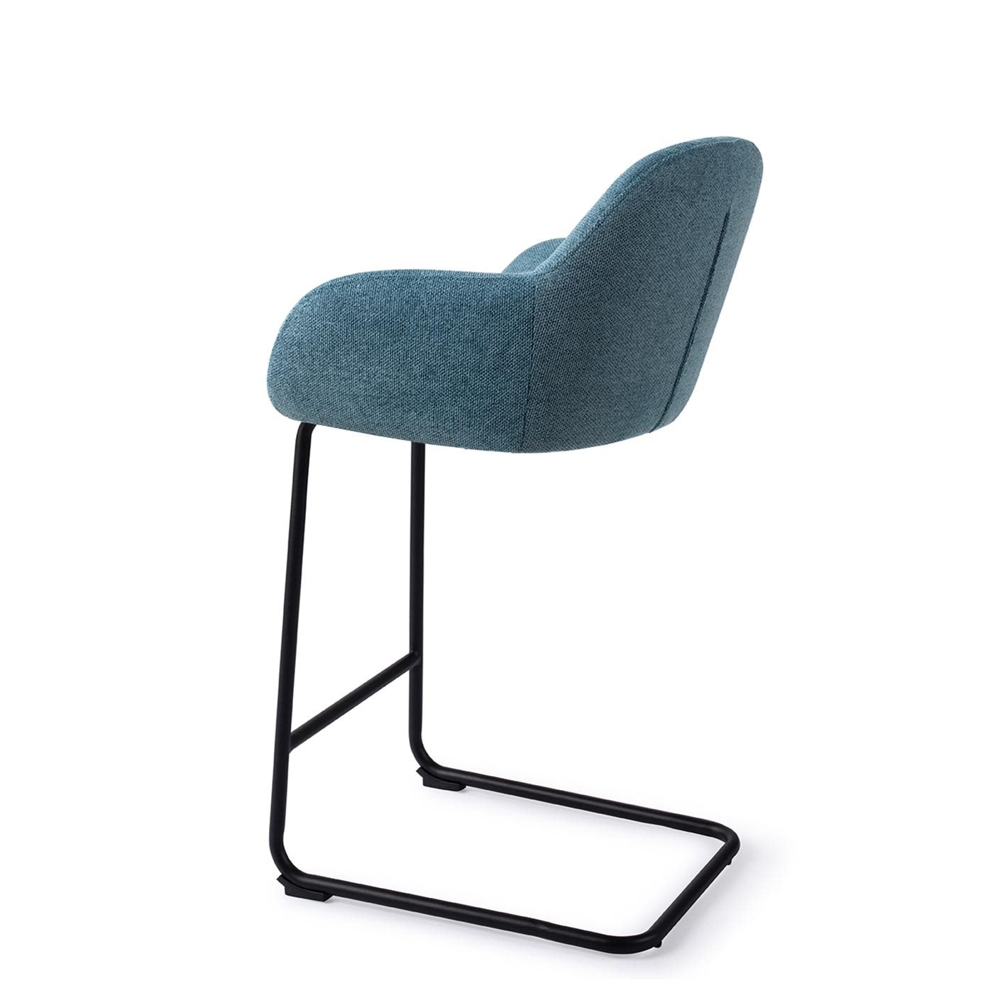 Jesper Home Barkruk 'Kushi' Arch Black, kleur Ocean Eyes (zithoogte 68cm)