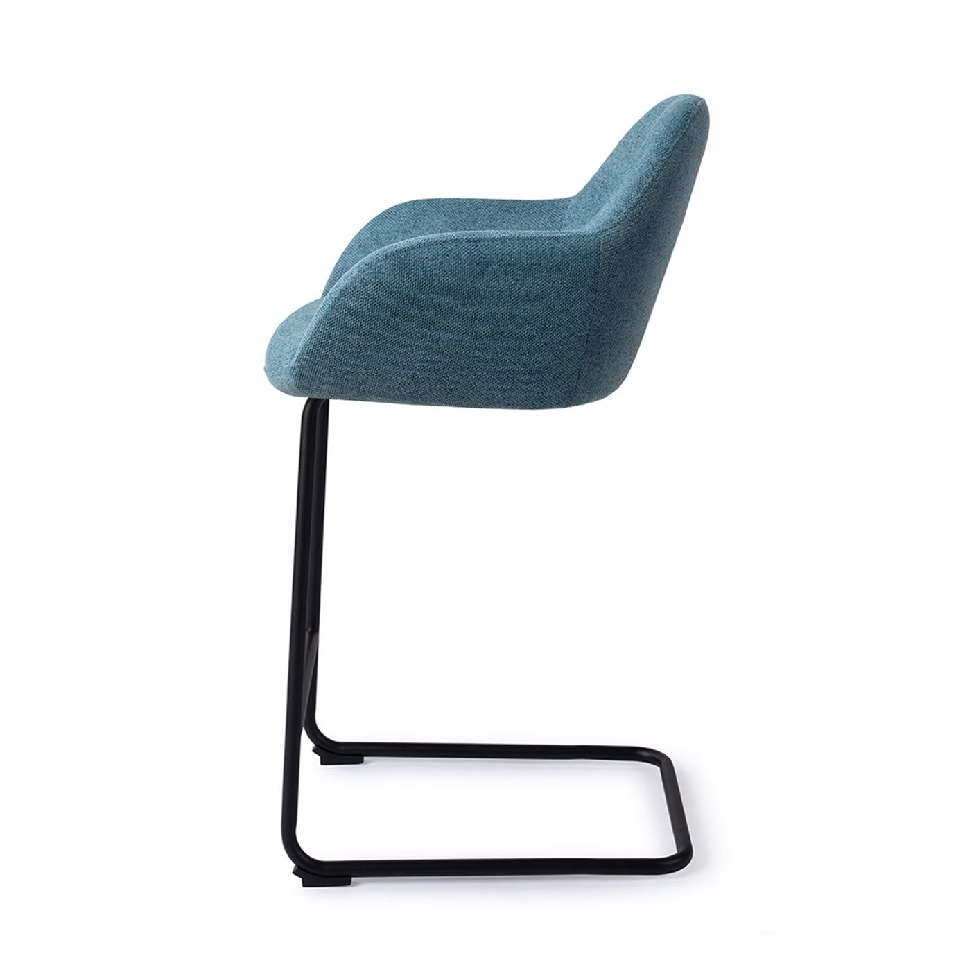 Jesper Home Barkruk 'Kushi' Arch Black, kleur Ocean Eyes (zithoogte 68cm)
