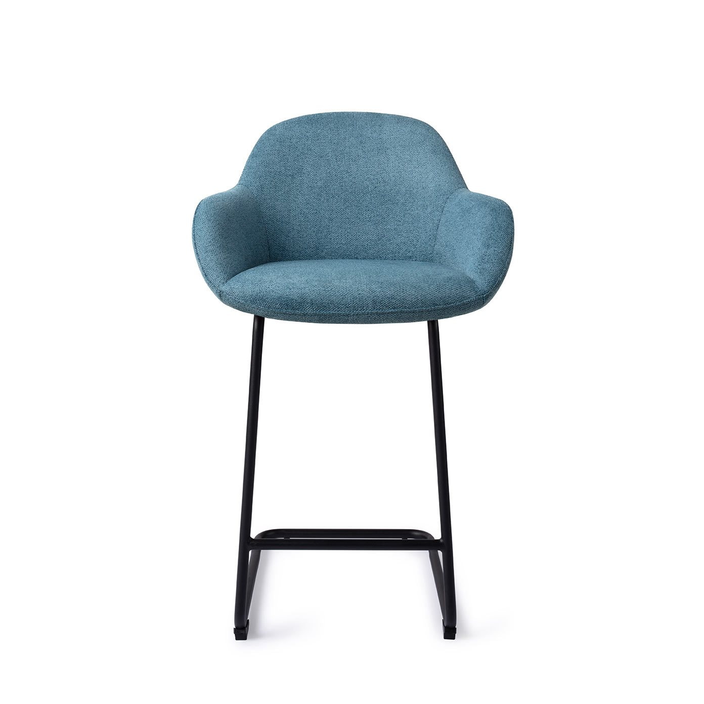 Jesper Home Barkruk 'Kushi' Arch Black, kleur Ocean Eyes (zithoogte 68cm)