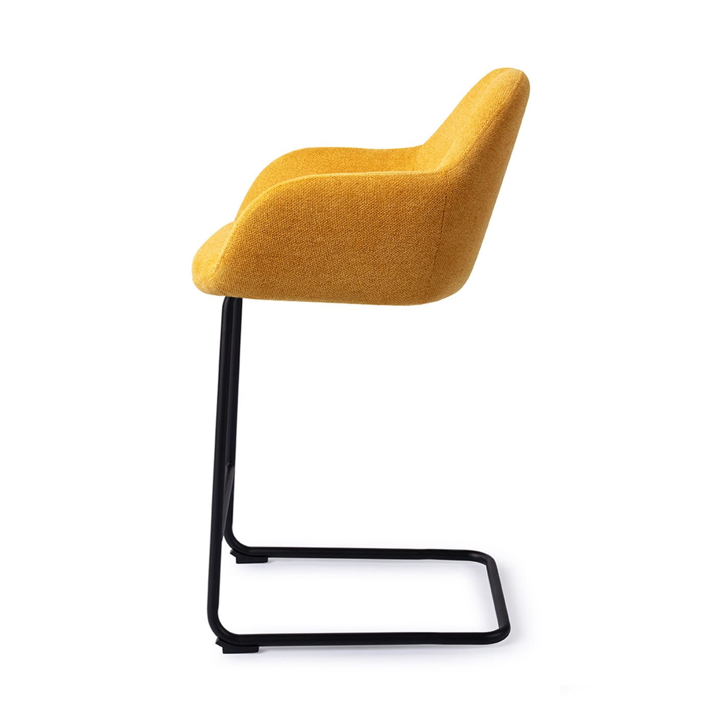Jesper Home Barkruk 'Kushi' Arch Black, kleur Sweet Corn (zithoogte 68cm)