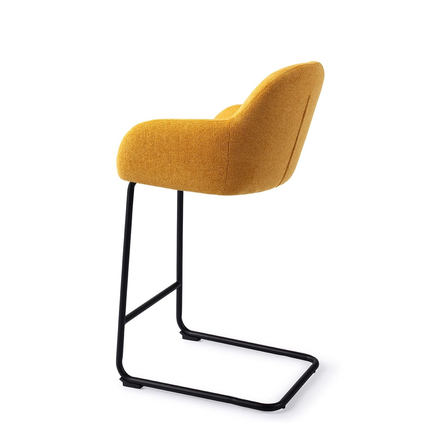 Jesper Home Barkruk 'Kushi' Arch Black, kleur Sweet Corn (zithoogte 68cm)