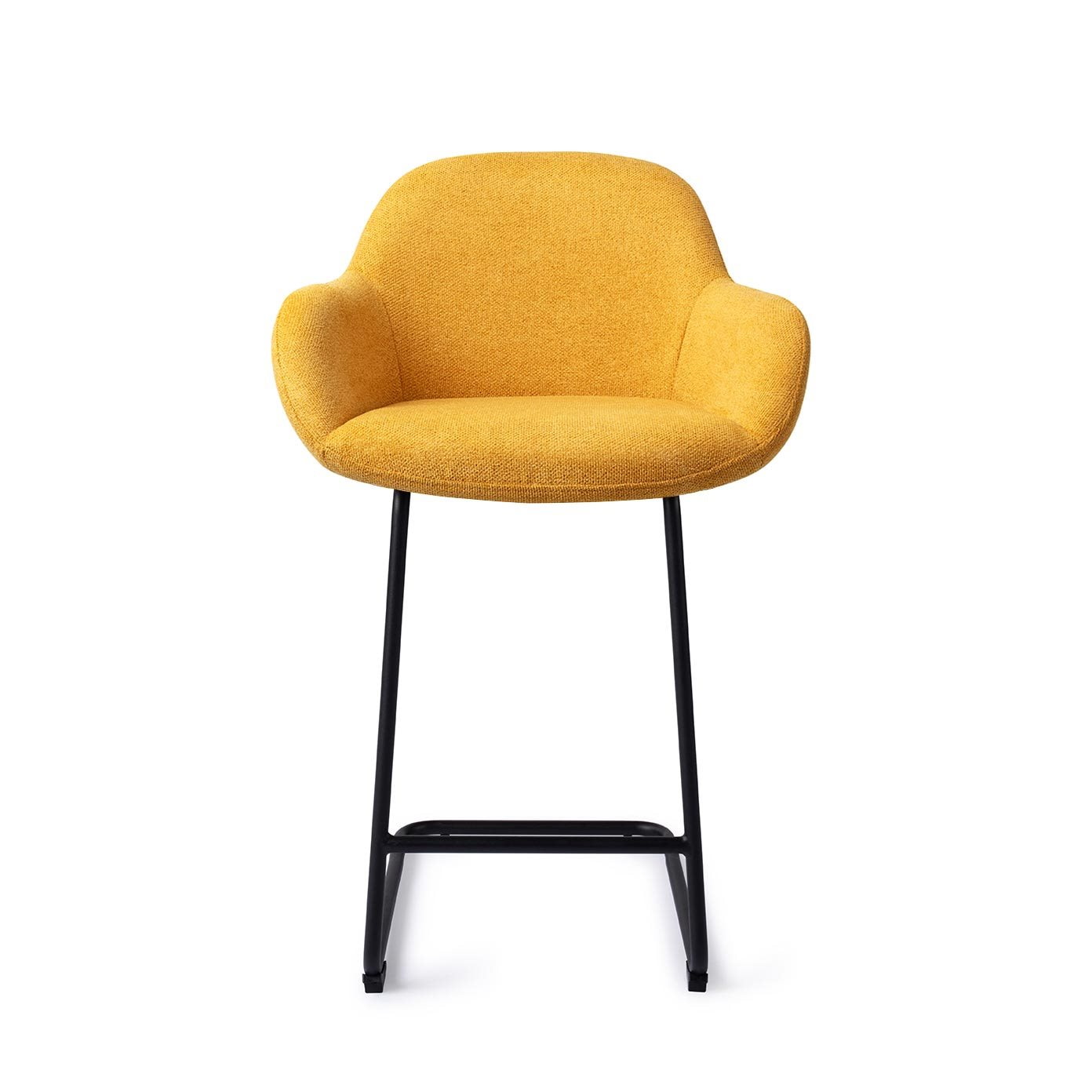 Jesper Home Barkruk 'Kushi' Arch Black, kleur Sweet Corn (zithoogte 68cm)