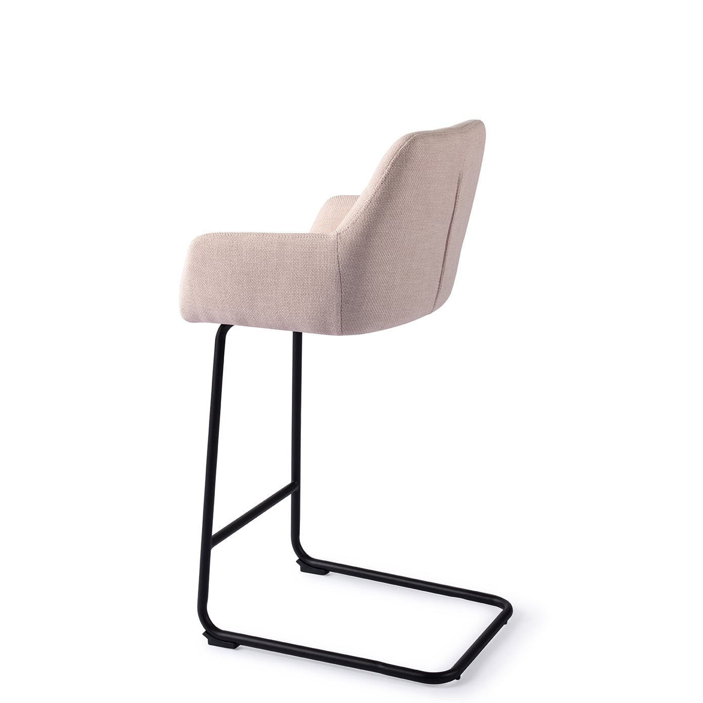 Jesper Home Barkruk 'Noto' Arch Black, kleur Petal Pink (zithoogte 65cm)