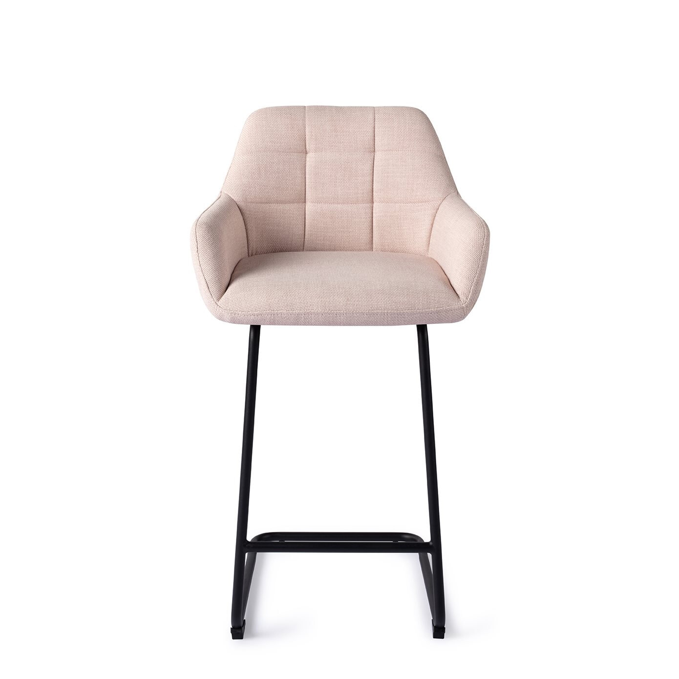 Jesper Home Barkruk 'Noto' Arch Black, kleur Petal Pink (zithoogte 65cm)