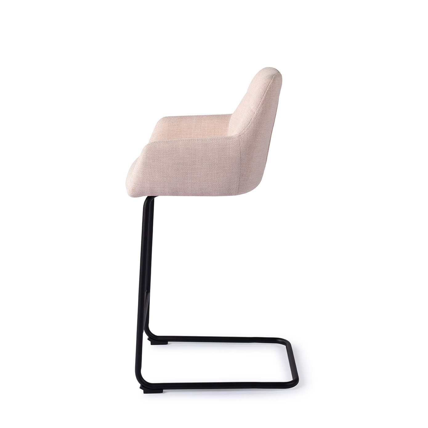 Jesper Home Barkruk 'Noto' Arch Black, kleur Petal Pink (zithoogte 65cm)