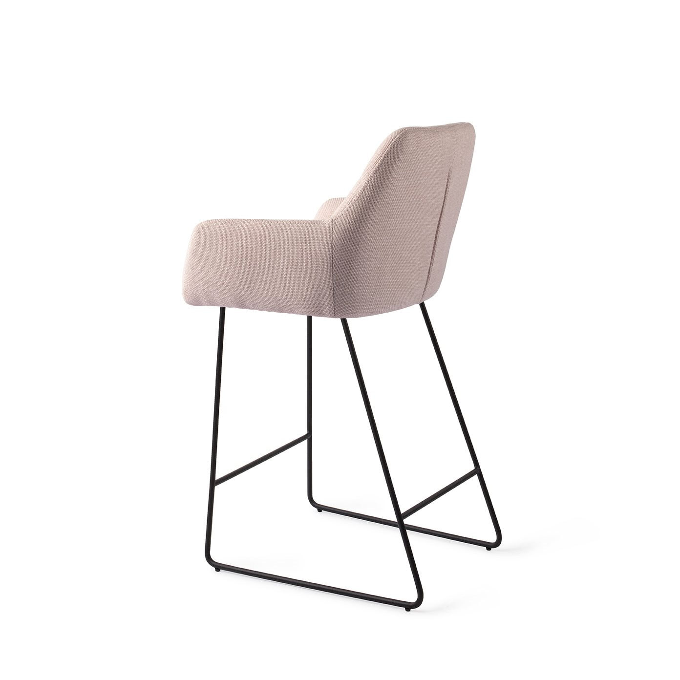 Jesper Home Barkruk 'Noto' Slide Black, kleur Petal Pink (zithoogte 65cm)