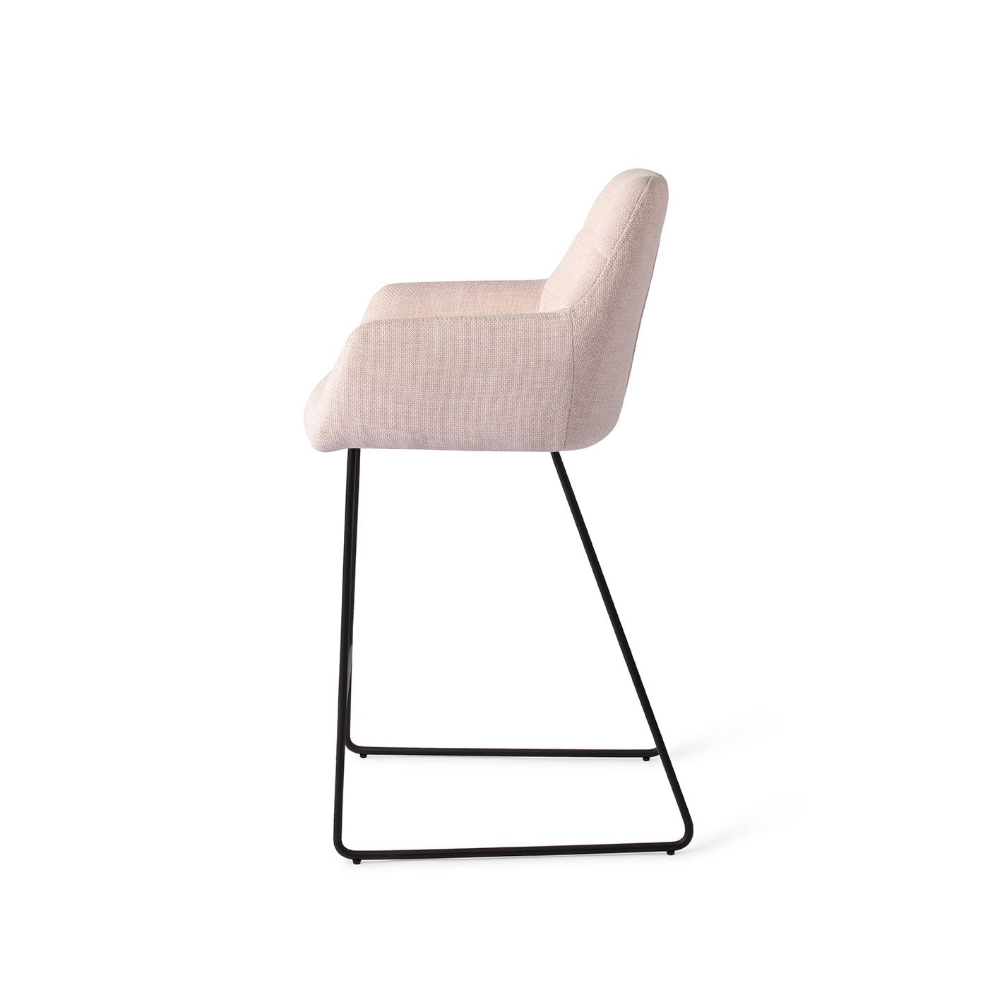 Jesper Home Barkruk 'Noto' Slide Black, kleur Petal Pink (zithoogte 65cm)