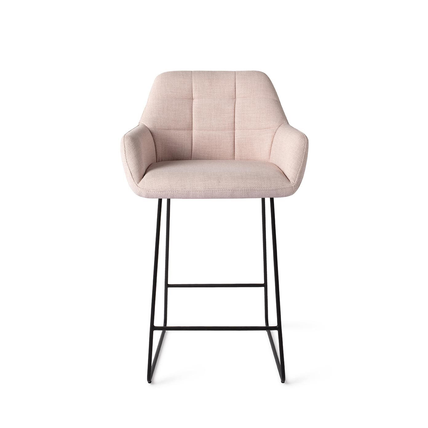 Jesper Home Barkruk 'Noto' Slide Black, kleur Petal Pink (zithoogte 65cm)