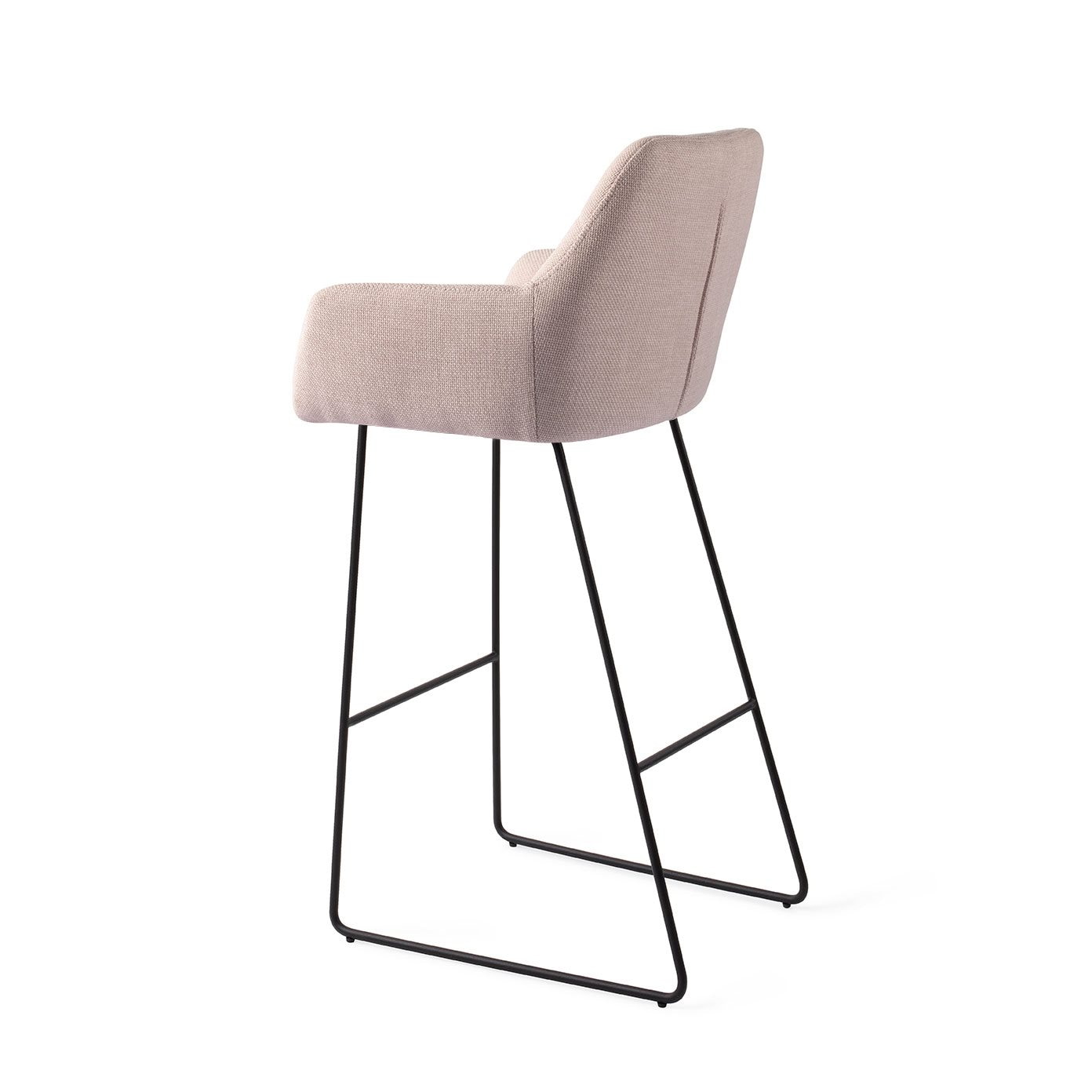 Jesper Home Barkruk 'Noto' Slide Black, kleur Petal Pink (zithoogte 75cm)