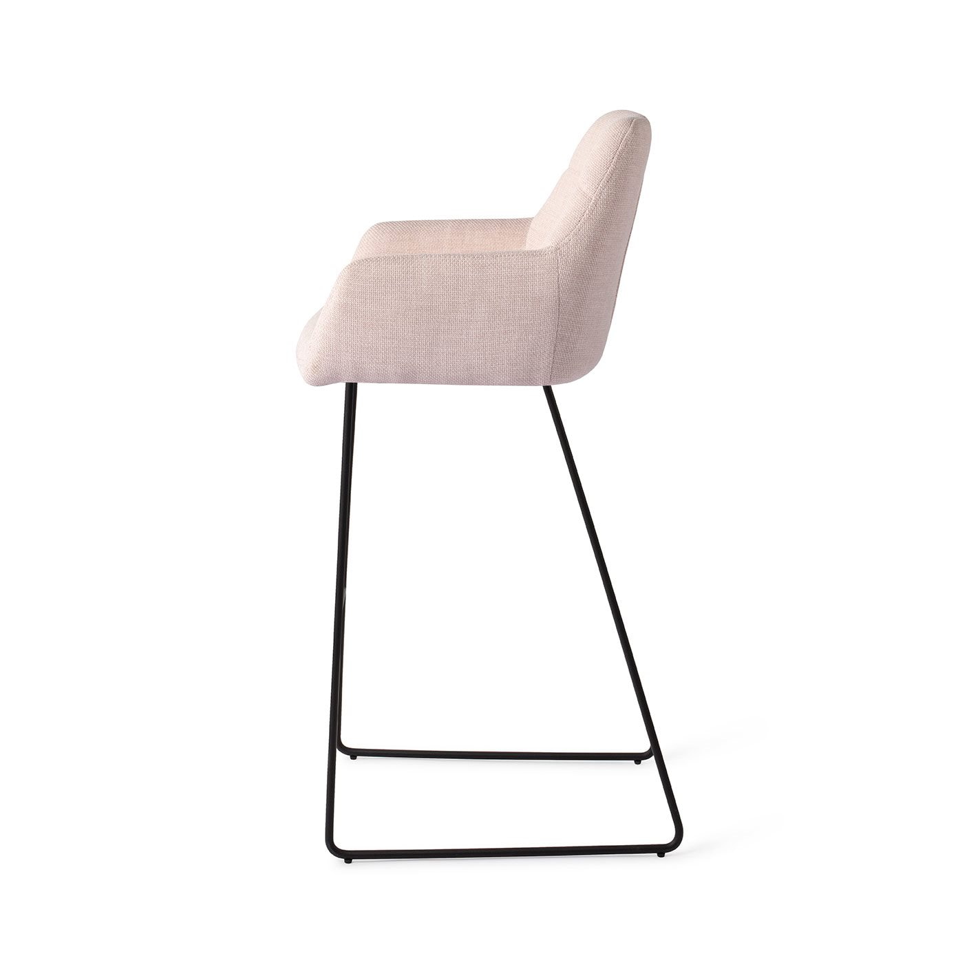 Jesper Home Barkruk 'Noto' Slide Black, kleur Petal Pink (zithoogte 75cm)