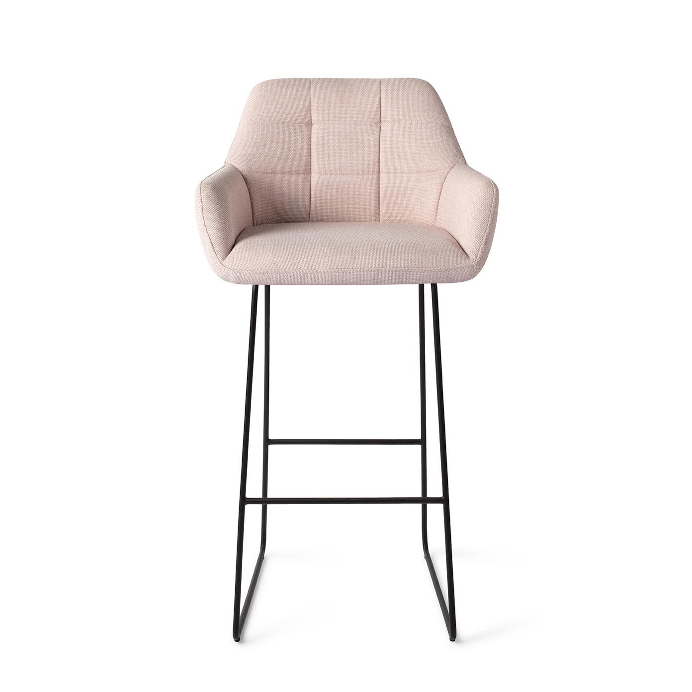 Jesper Home Barkruk 'Noto' Slide Black, kleur Petal Pink (zithoogte 75cm)