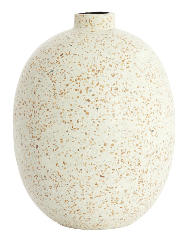 Light & Living Vaas Orxeta Terrazzo, 41cm - Crème - Rond