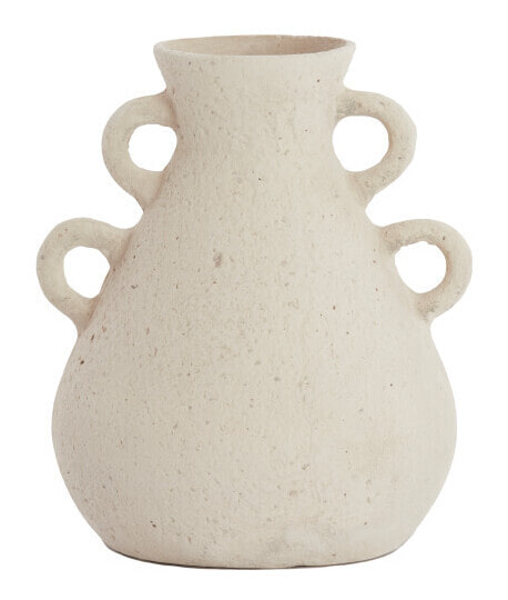 Light & Living Vaas Zephan Papier Mach&eacute;, 35cm - Mat Cr&egrave;me - Rond