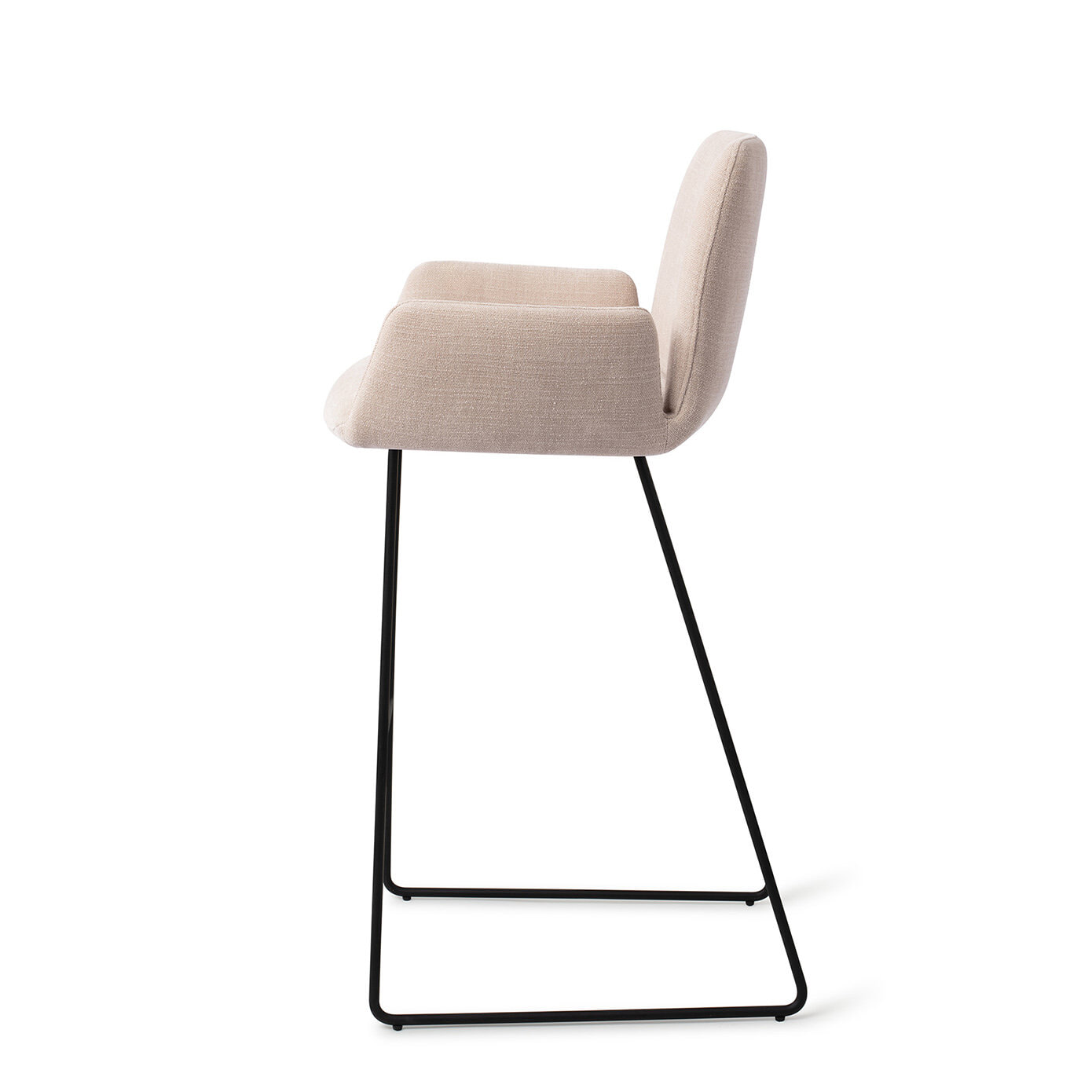 Jesper Home Barkruk 'Misaki' Slide Black, kleur Sand Strand (zithoogte 75cm)