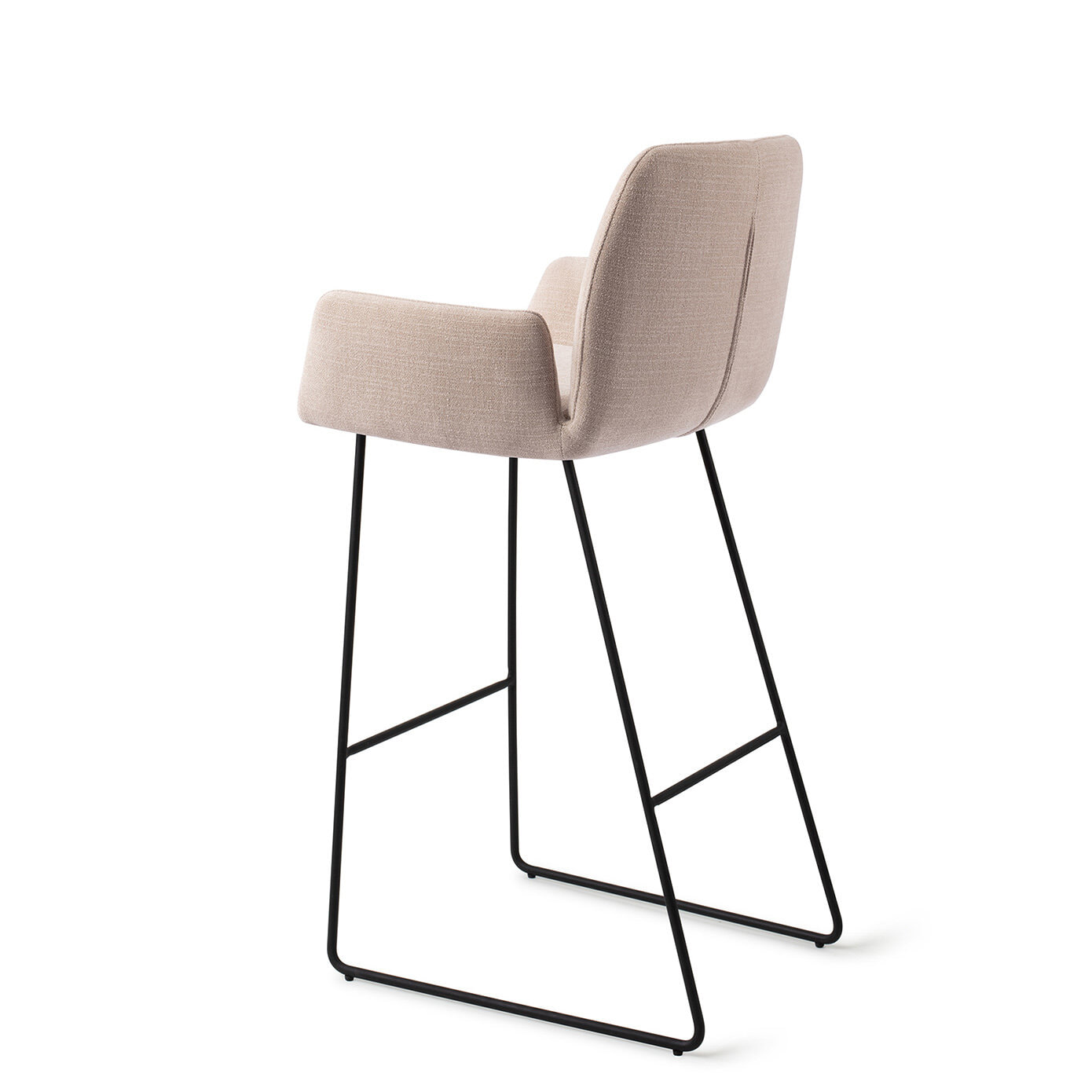 Jesper Home Barkruk 'Misaki' Slide Black, kleur Sand Strand (zithoogte 75cm)