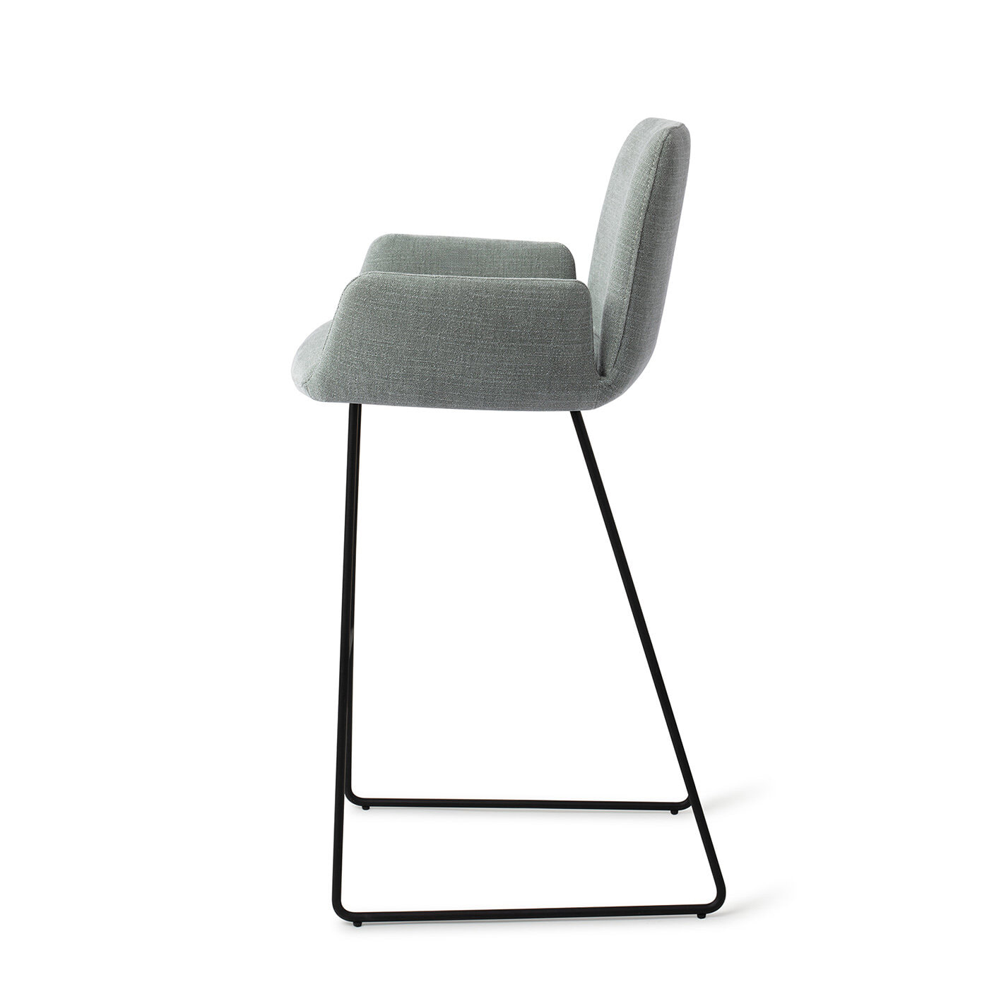 Jesper Home Barkruk 'Misaki' Slide Black, kleur Breezy Blue (zithoogte 75cm)
