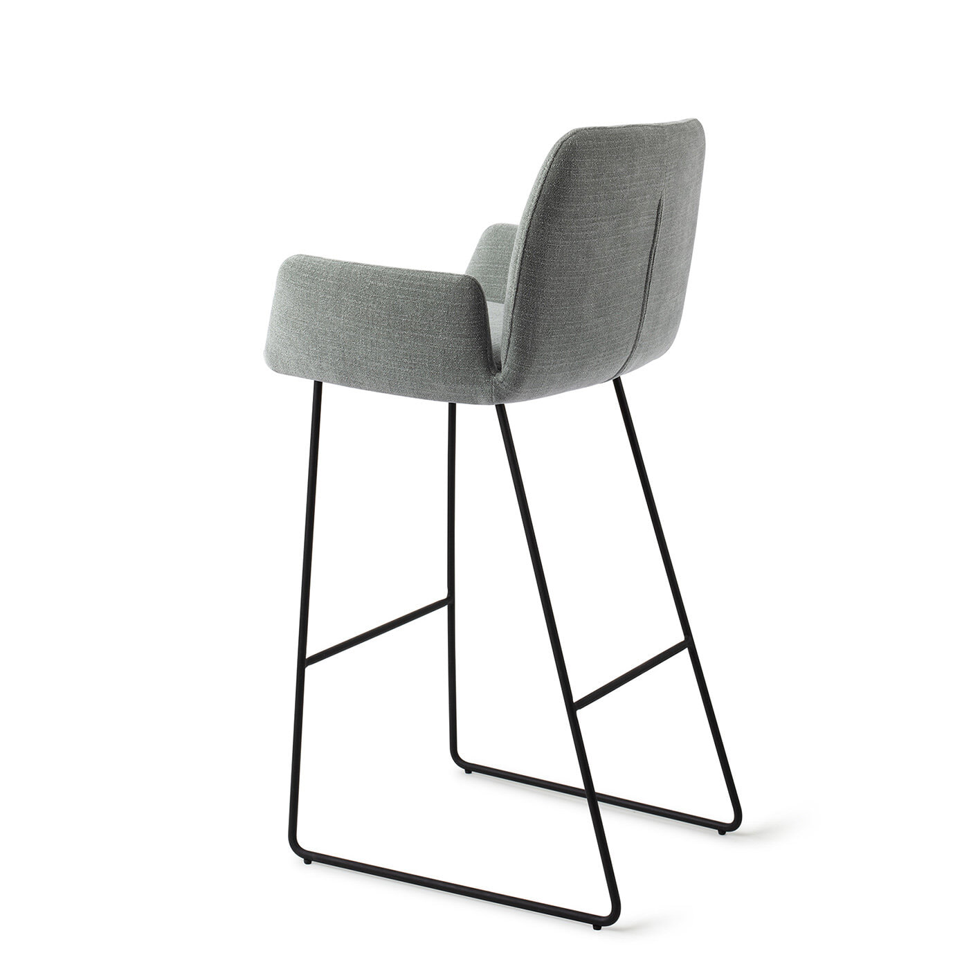 Jesper Home Barkruk 'Misaki' Slide Black, kleur Breezy Blue (zithoogte 75cm)