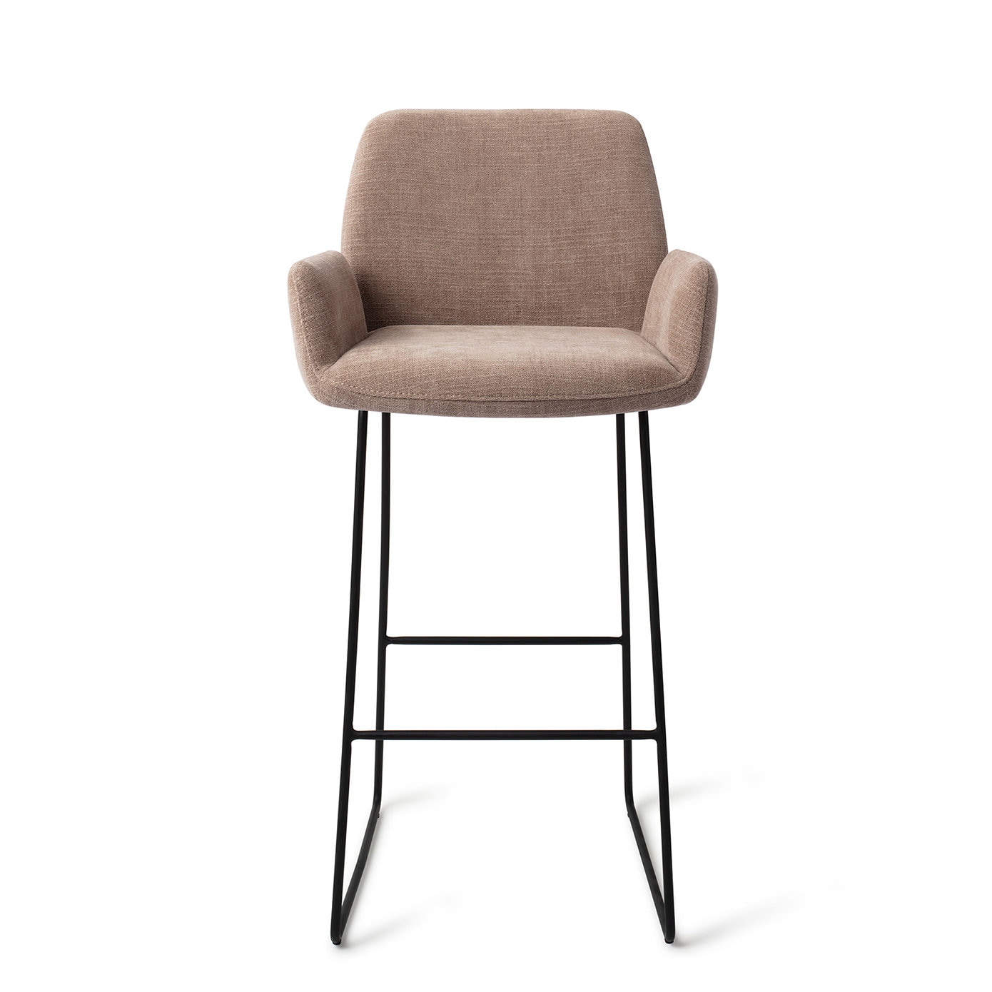 Jesper Home Barkruk 'Misaki' Slide Black, kleur Mocha Mist (zithoogte 75cm)