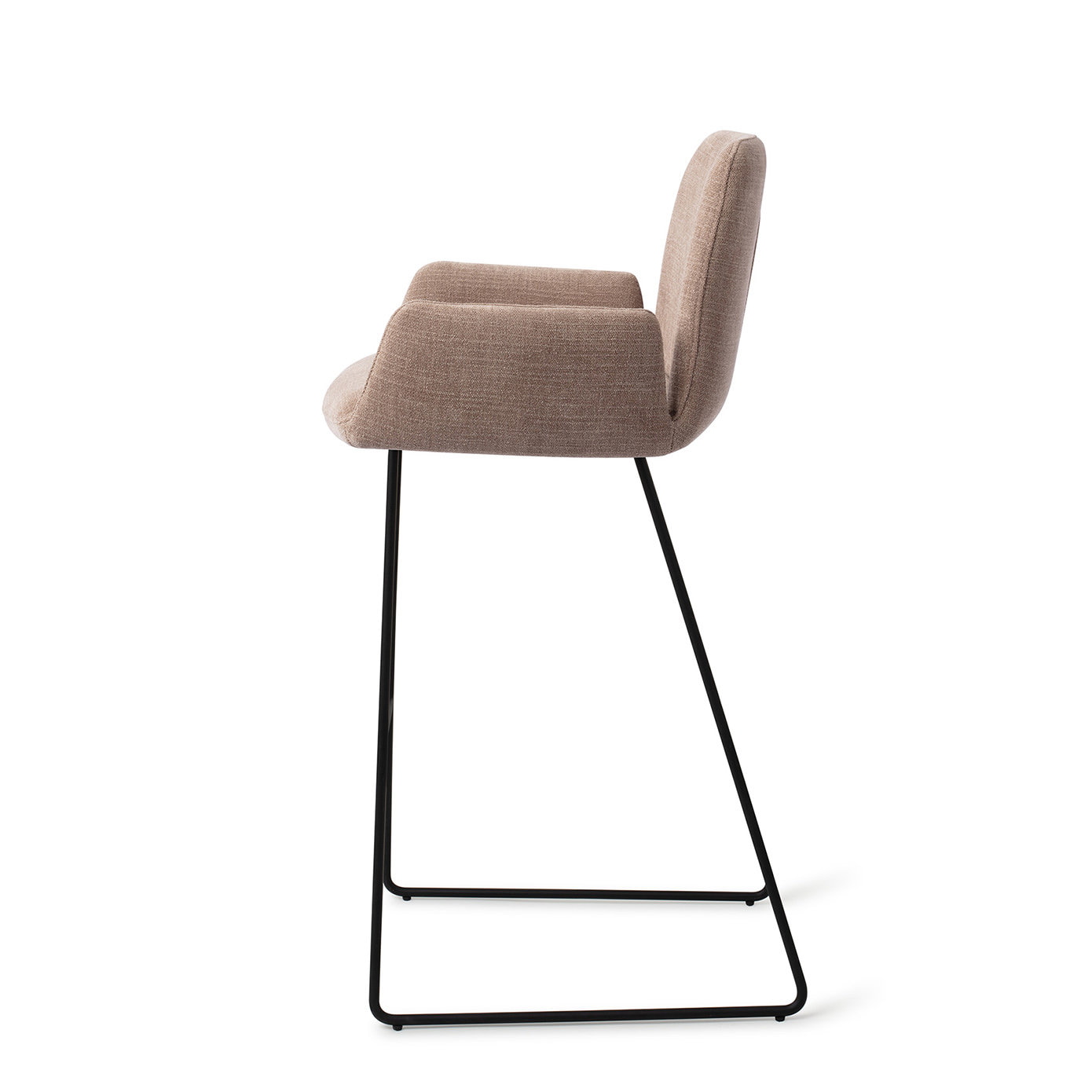 Jesper Home Barkruk 'Misaki' Slide Black, kleur Mocha Mist (zithoogte 75cm)