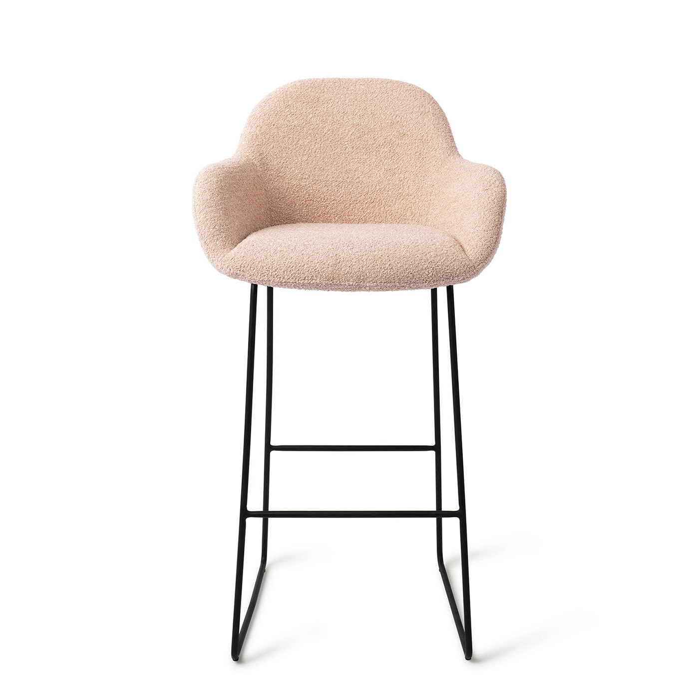 Jesper Home Barkruk 'Kushi' Slide Black, kleur Flax Relax (zithoogte 77cm)