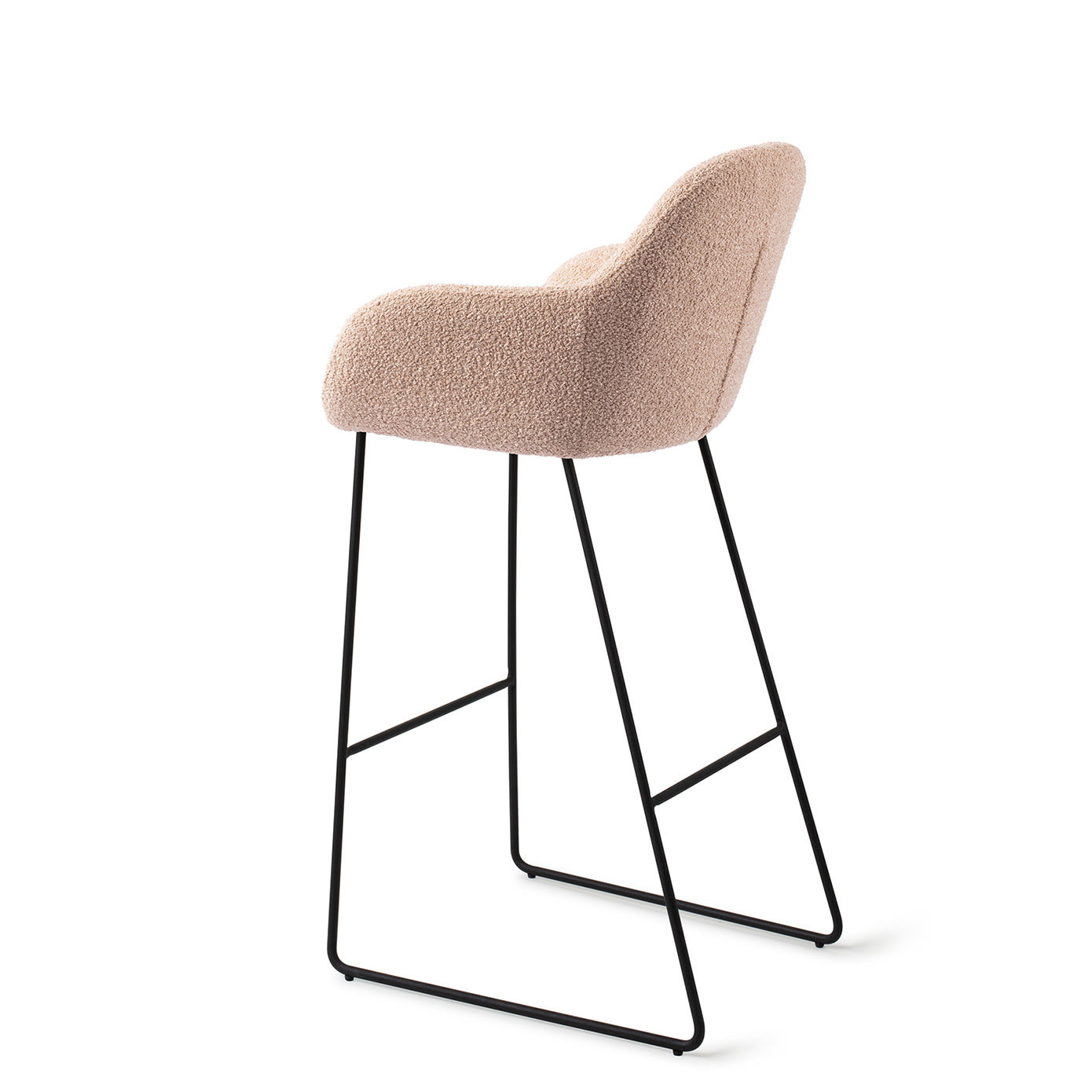 Jesper Home Barkruk 'Kushi' Slide Black, kleur Flax Relax (zithoogte 77cm)