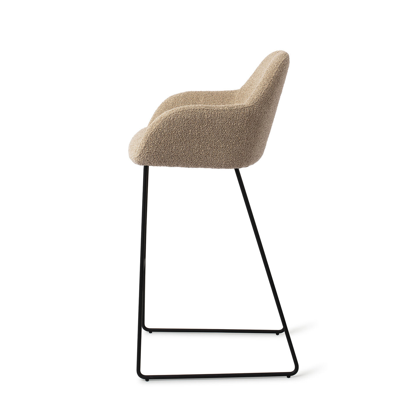 Jesper Home Barkruk 'Kushi' Slide Black, kleur Moss Meadow (zithoogte 77cm)