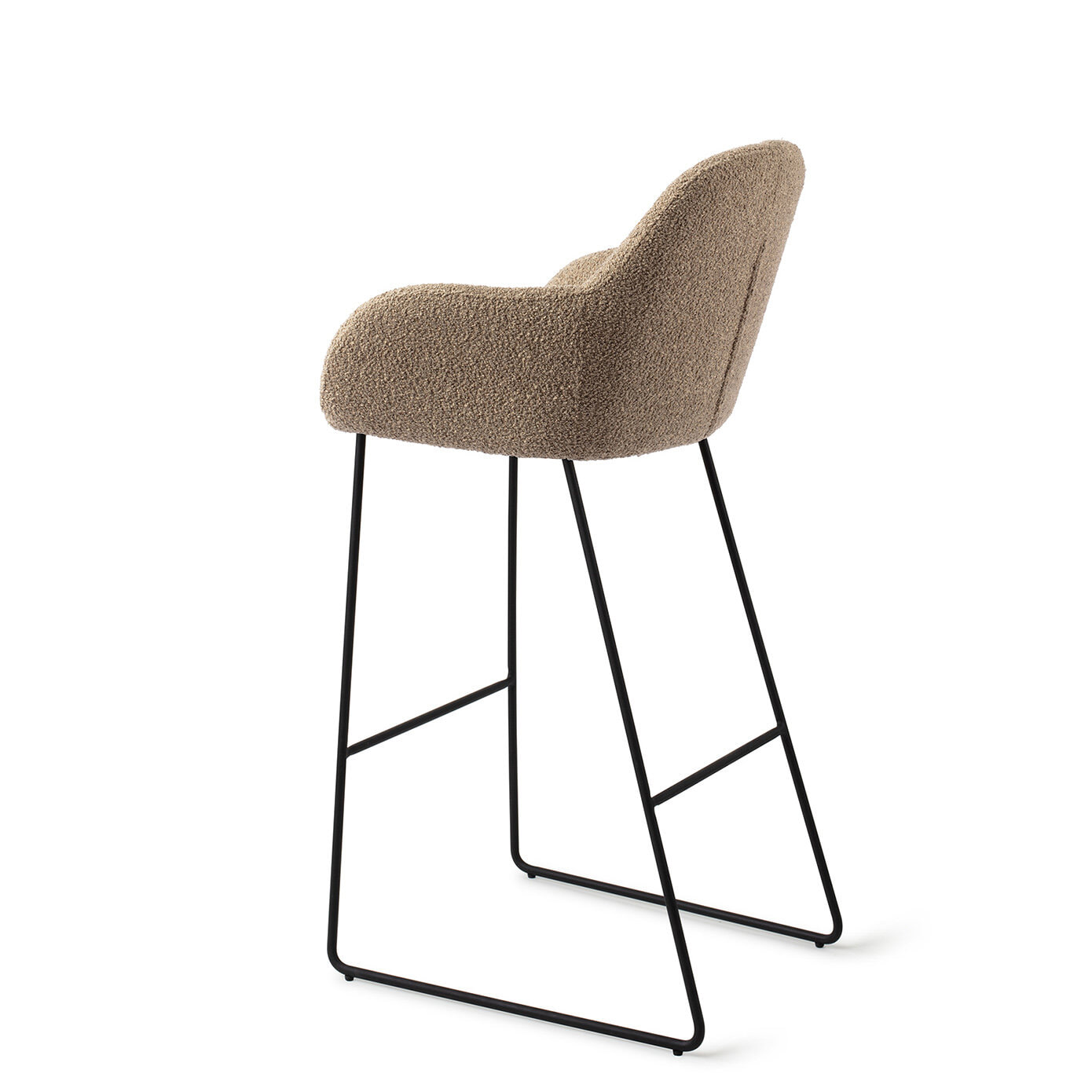 Jesper Home Barkruk 'Kushi' Slide Black, kleur Moss Meadow (zithoogte 77cm)