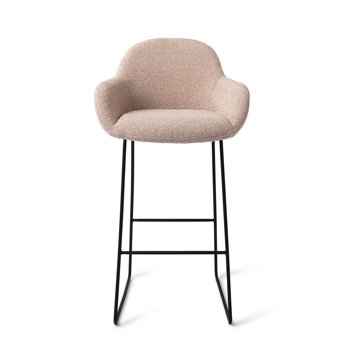 Jesper Home Barkruk 'Kushi' Slide Black, kleur Stone Haze (zithoogte 77cm)