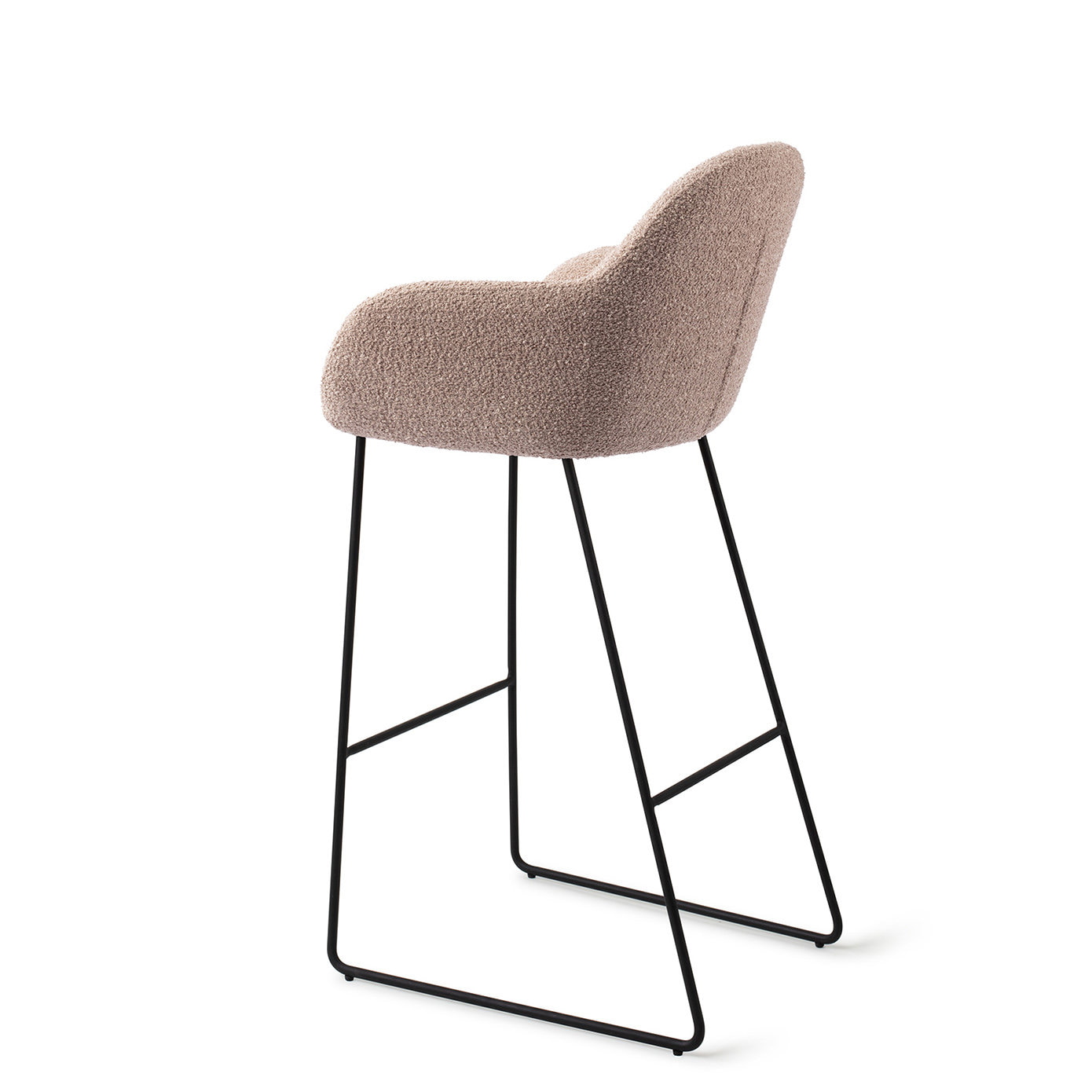 Jesper Home Barkruk 'Kushi' Slide Black, kleur Stone Haze (zithoogte 77cm)
