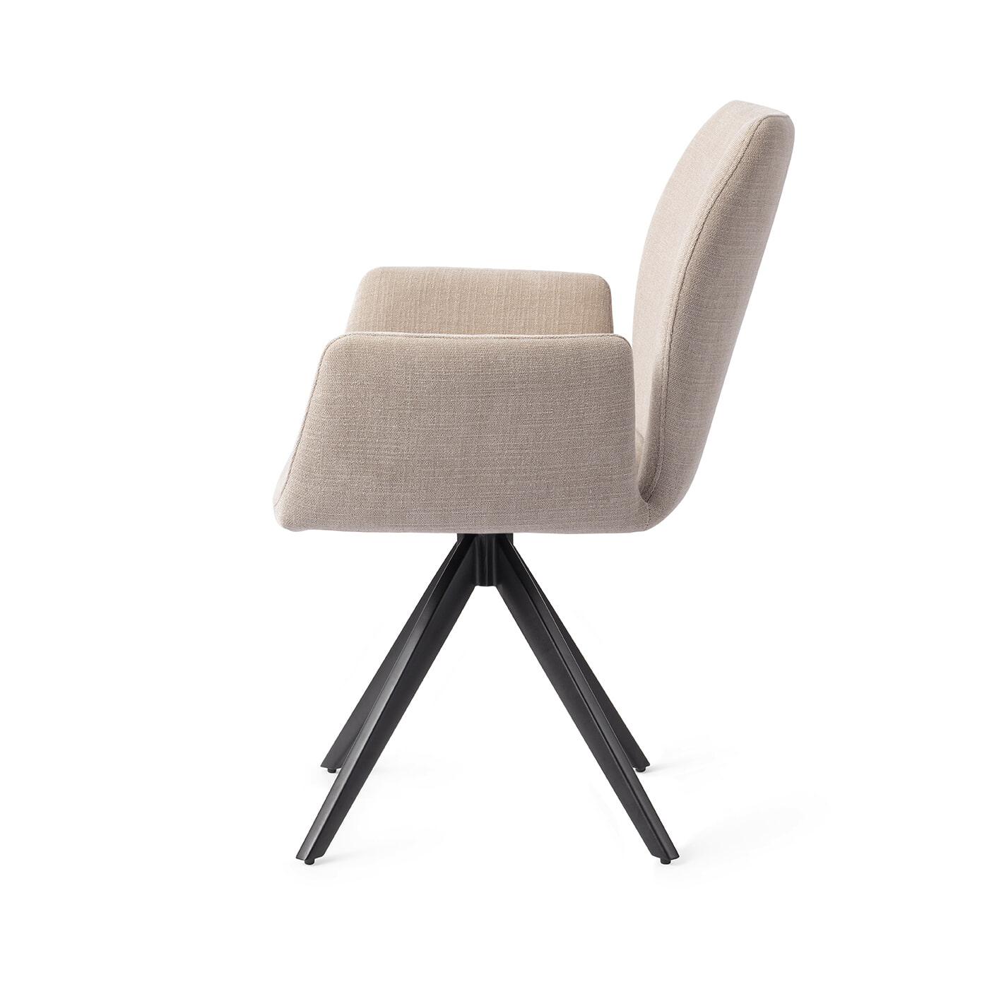 Jesper Home Draaibare Eetkamerstoel 'Misaki' Turn Black, kleur Sand Strand