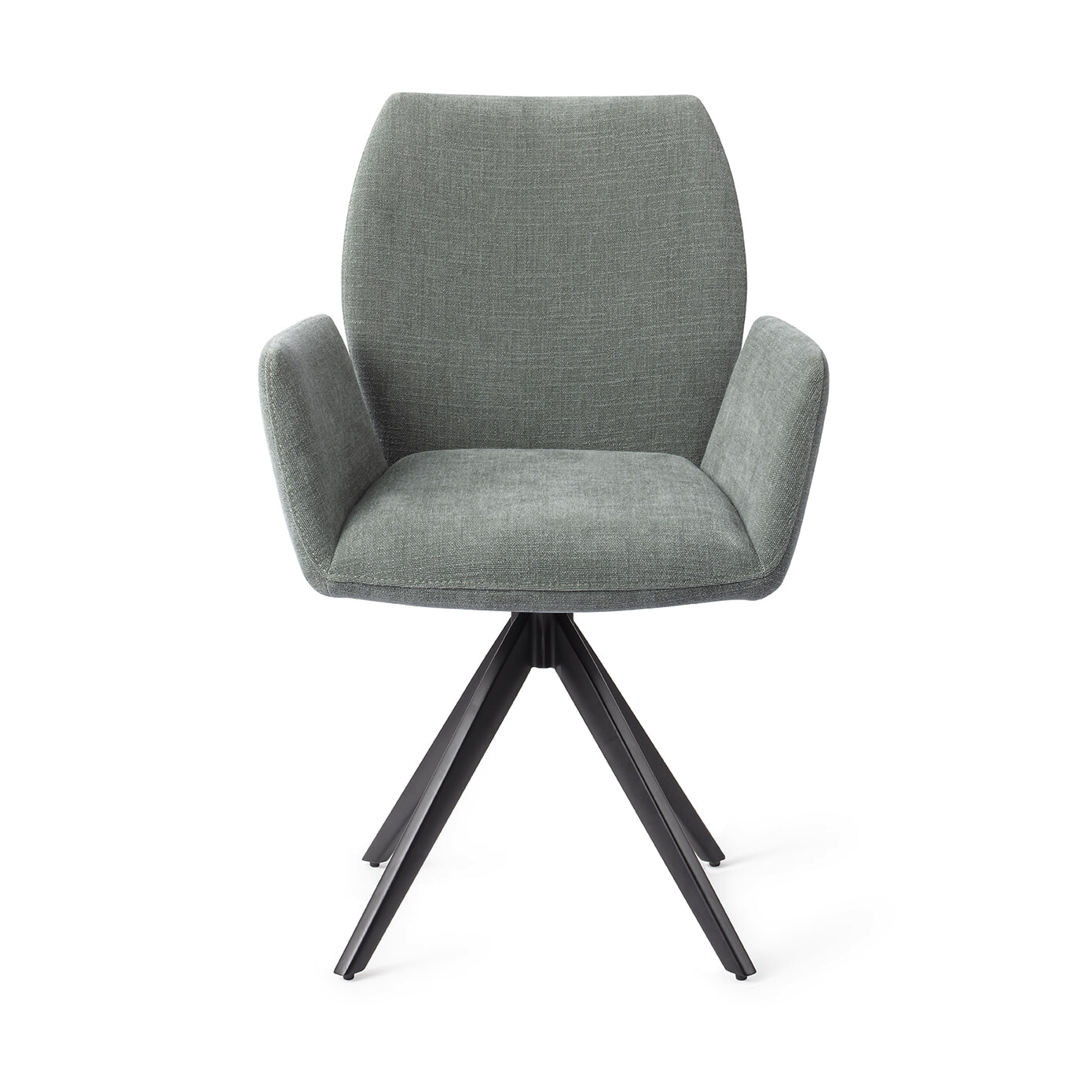 Jesper Home Draaibare Eetkamerstoel 'Misaki' Turn Black, kleur Breezy Blue