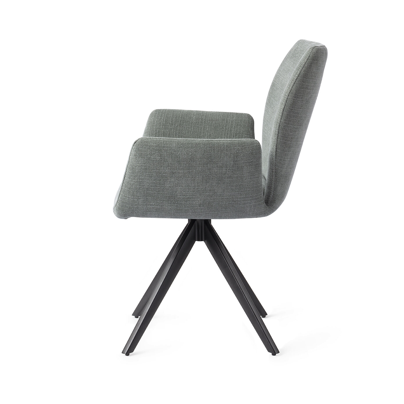 Jesper Home Draaibare Eetkamerstoel 'Misaki' Turn Black, kleur Breezy Blue