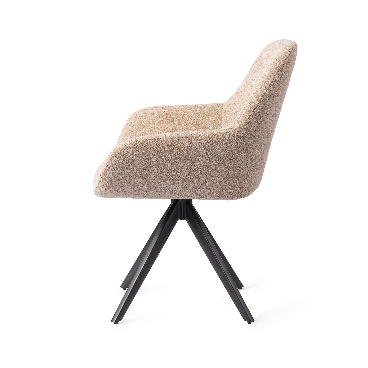 Jesper Home Draaibare Eetkamerstoel 'Kushi' Turn Black, kleur Flax Relax