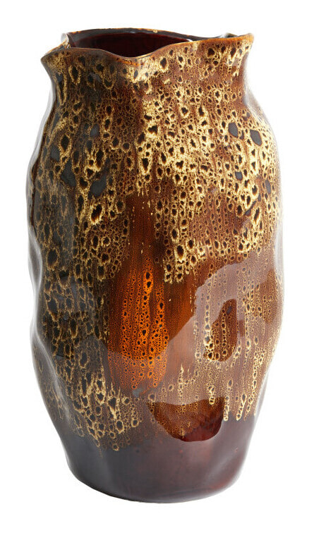 Light & Living Vaas Althea Keramiek, 45cm - Donkerbruin/Oranje - Rond