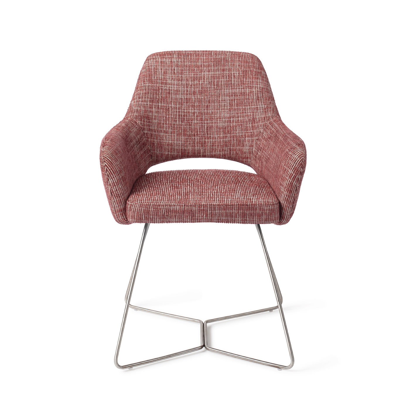 Jesper Home Eetkamerstoel 'Yanai' Beehive Steel, kleur Berry Bars