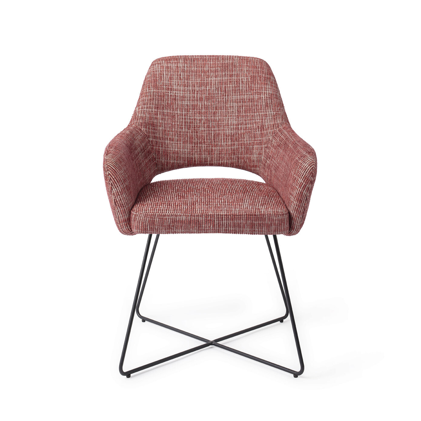 Jesper Home Eetkamerstoel 'Yanai' Cross Black, kleur Berry Bars