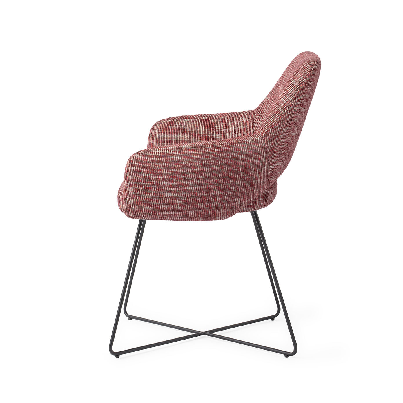 Jesper Home Eetkamerstoel 'Yanai' Cross Black, kleur Berry Bars
