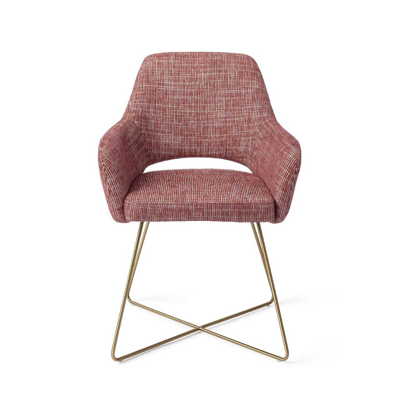 Jesper Home Eetkamerstoel 'Yanai' Cross Gold, kleur Berry Bars