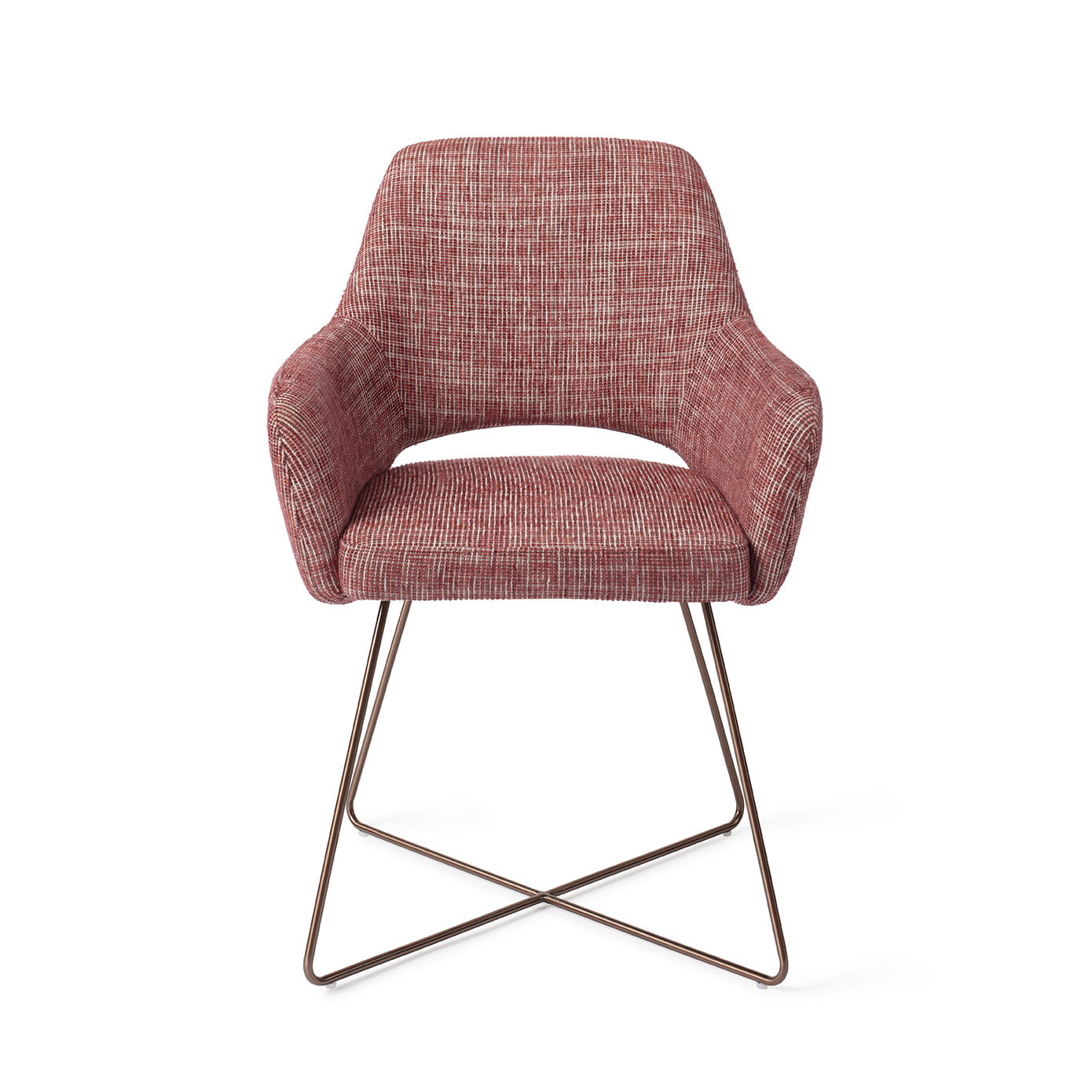 Jesper Home Eetkamerstoel 'Yanai' Cross Rose, kleur Berry Bars