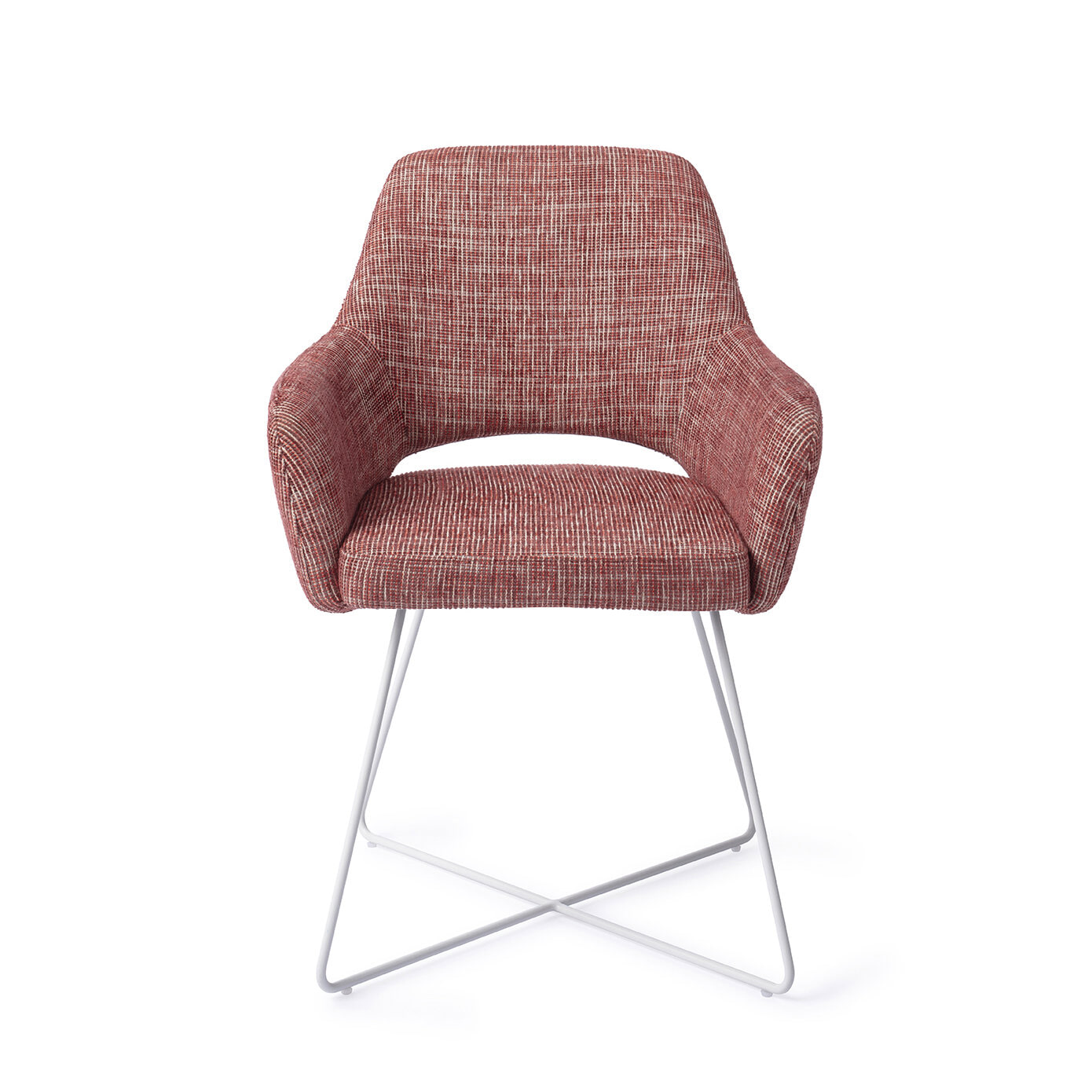 Jesper Home Eetkamerstoel 'Yanai' Cross White, kleur Berry Bars
