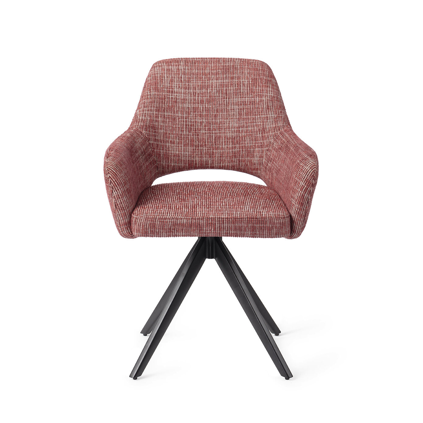 Jesper Home Draaibare Eetkamerstoel 'Yanai' Turn Black, kleur Berry Bars