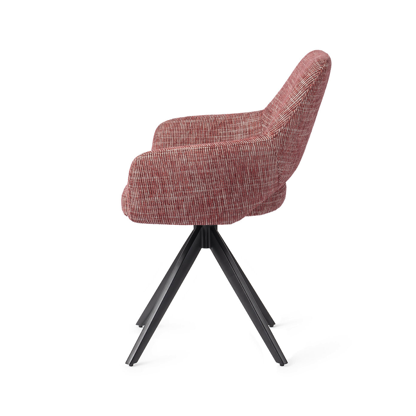 Jesper Home Draaibare Eetkamerstoel 'Yanai' Turn Black, kleur Berry Bars