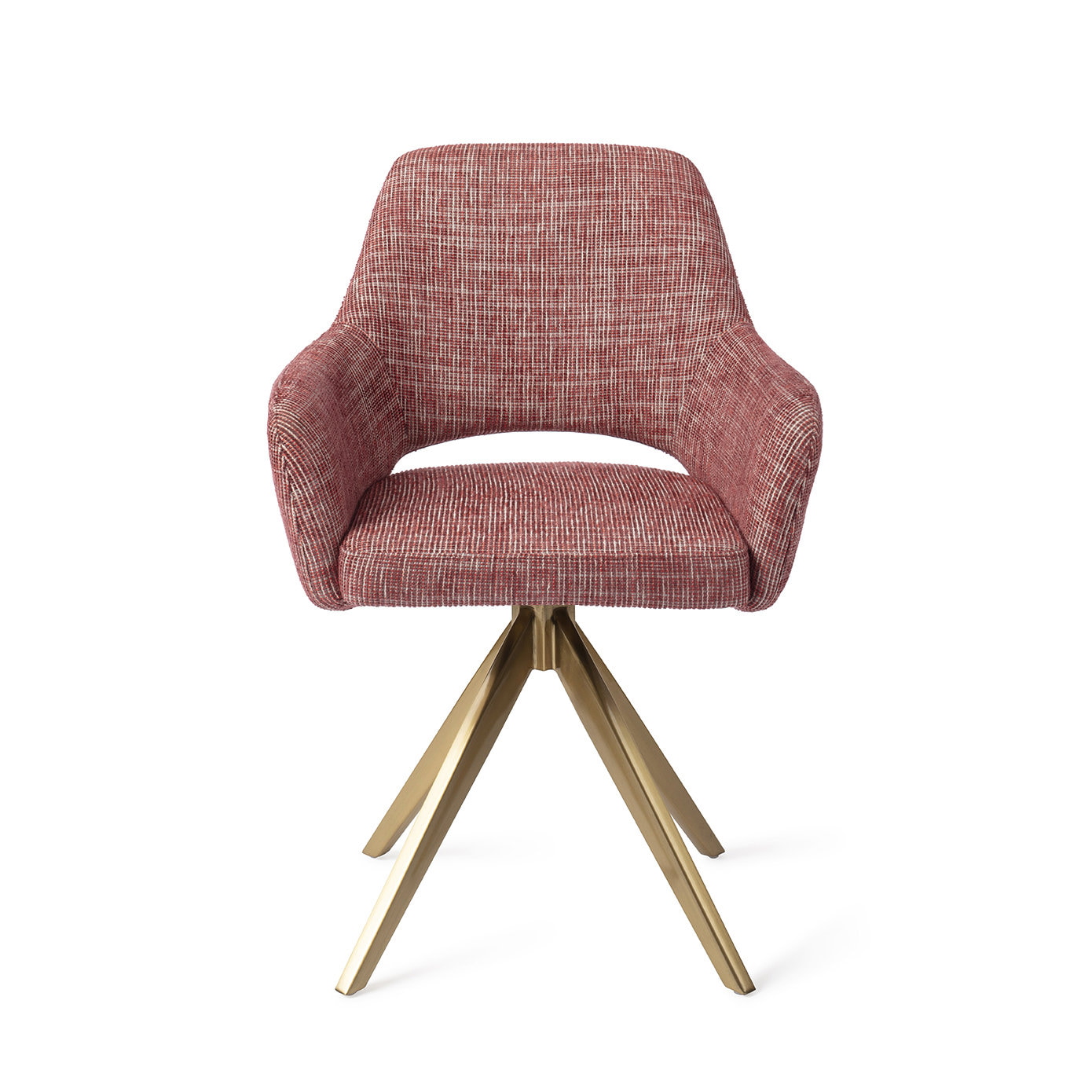 Jesper Home Draaibare Eetkamerstoel 'Yanai' Turn Gold, kleur Berry Bars