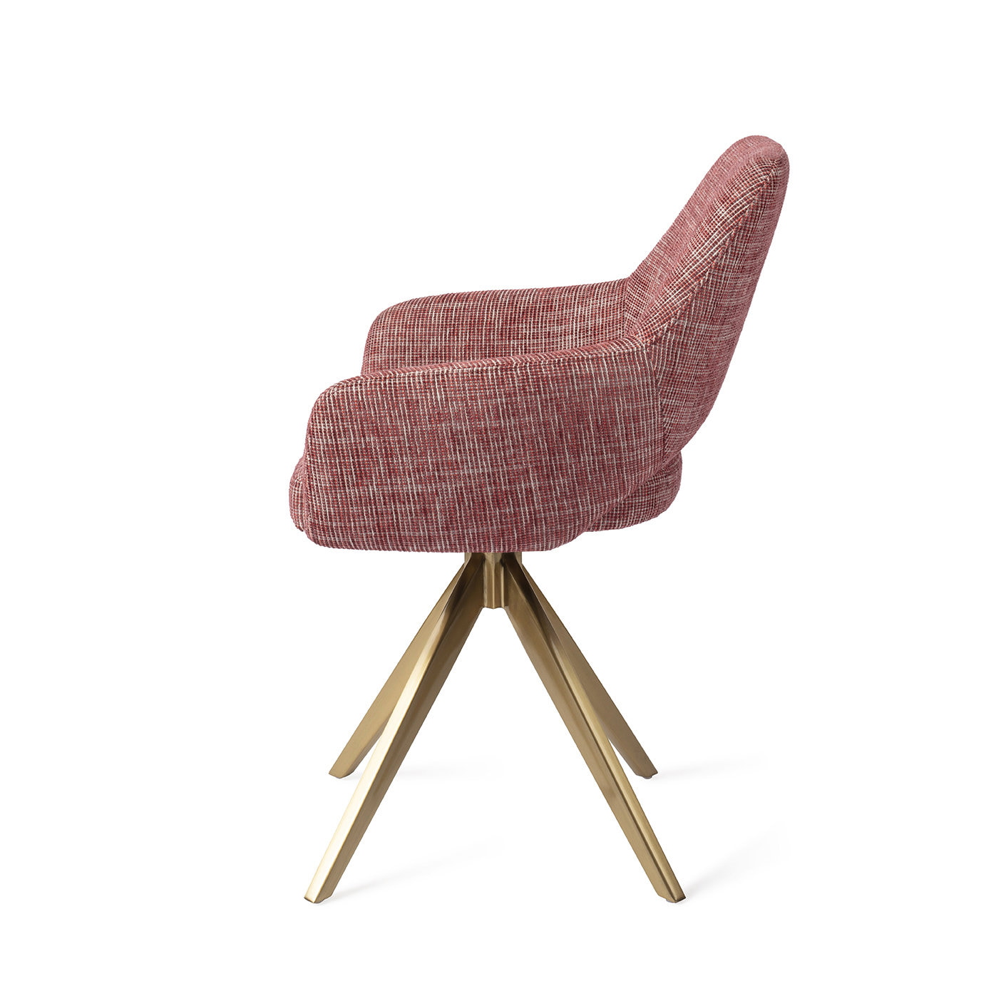 Jesper Home Draaibare Eetkamerstoel 'Yanai' Turn Gold, kleur Berry Bars
