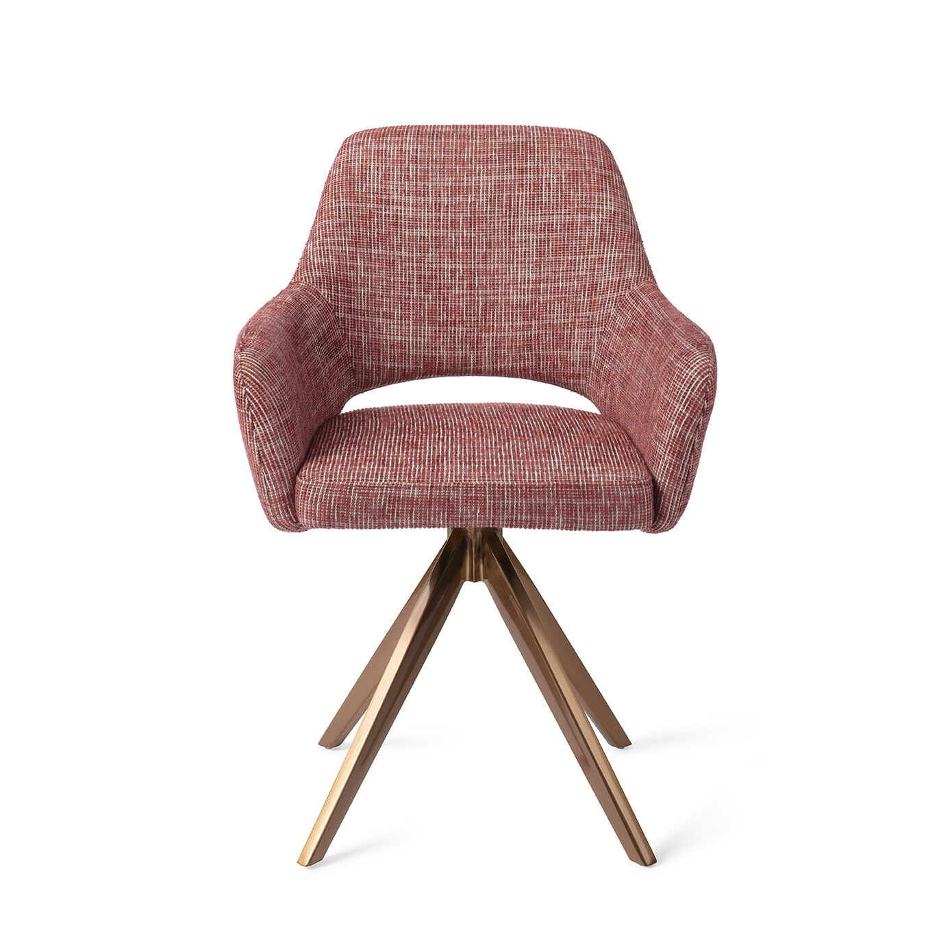 Jesper Home Draaibare Eetkamerstoel 'Yanai' Turn Rose, kleur Berry Bars