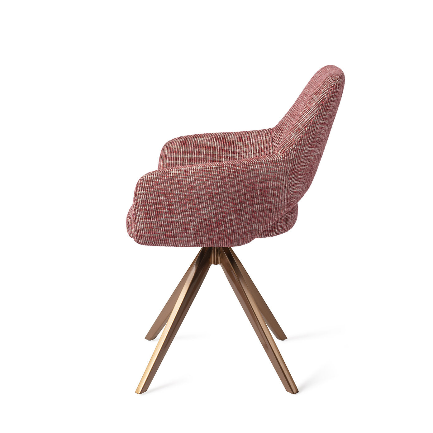 Jesper Home Draaibare Eetkamerstoel 'Yanai' Turn Rose, kleur Berry Bars