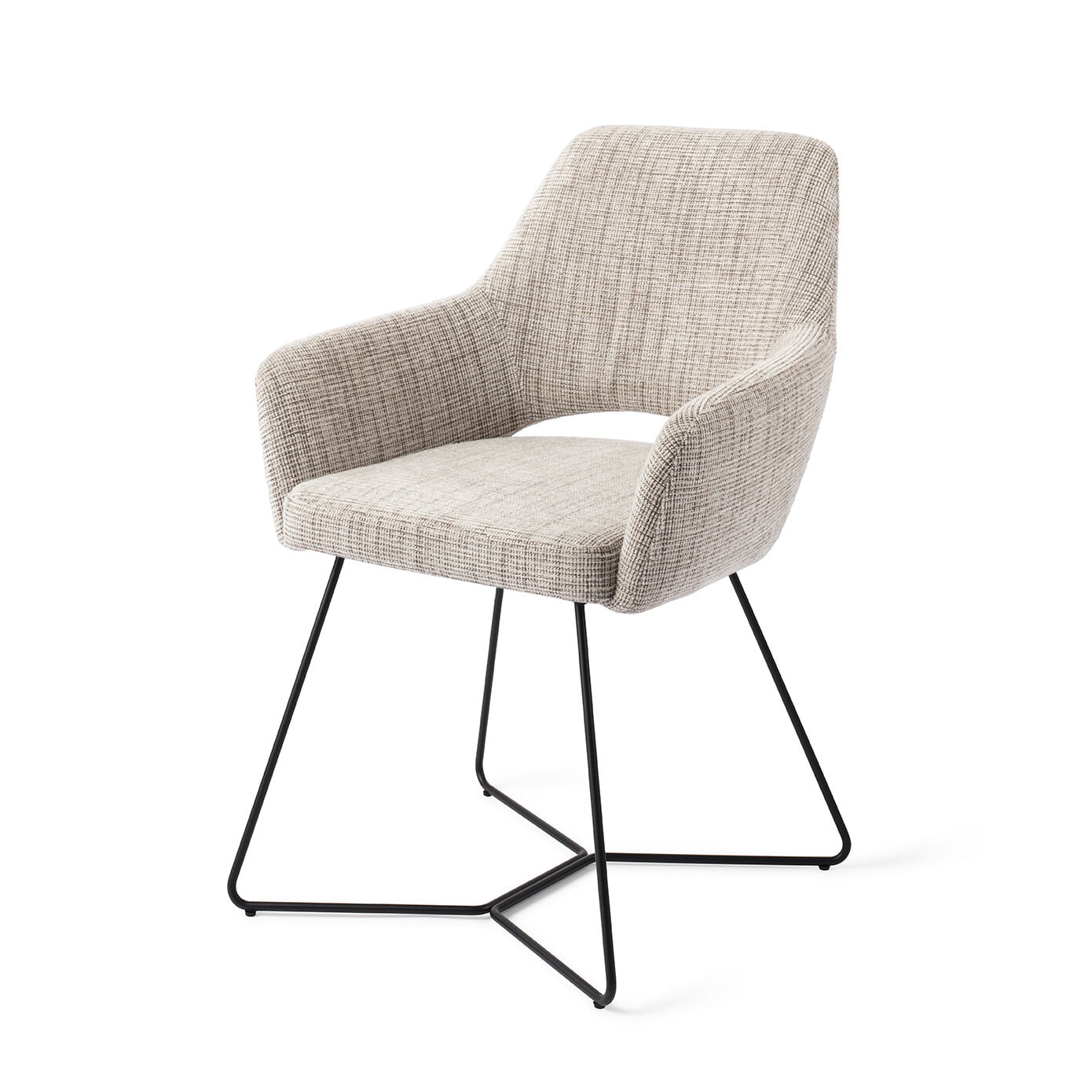 Jesper Home Eetkamerstoel Yanai Beehive Black - Caramel Grid