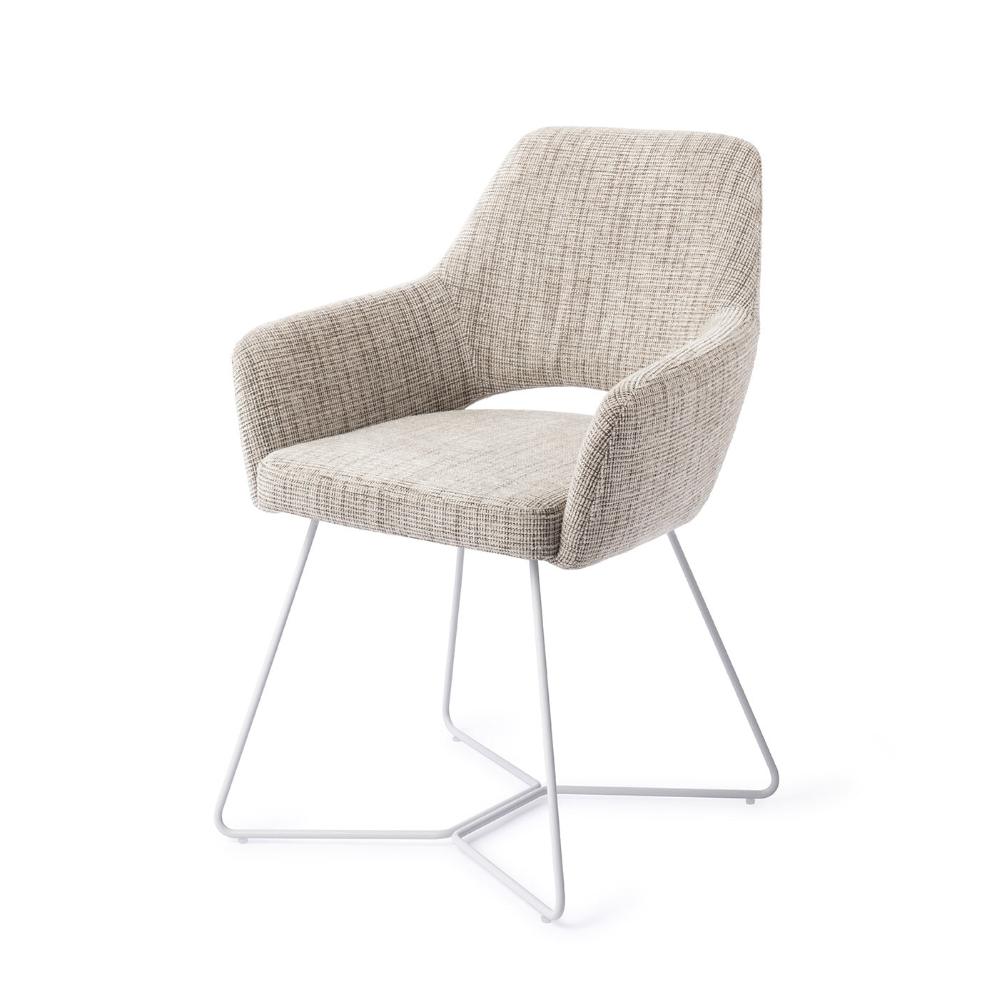 Jesper Home Eetkamerstoel Yanai Beehive White - Caramel Grid