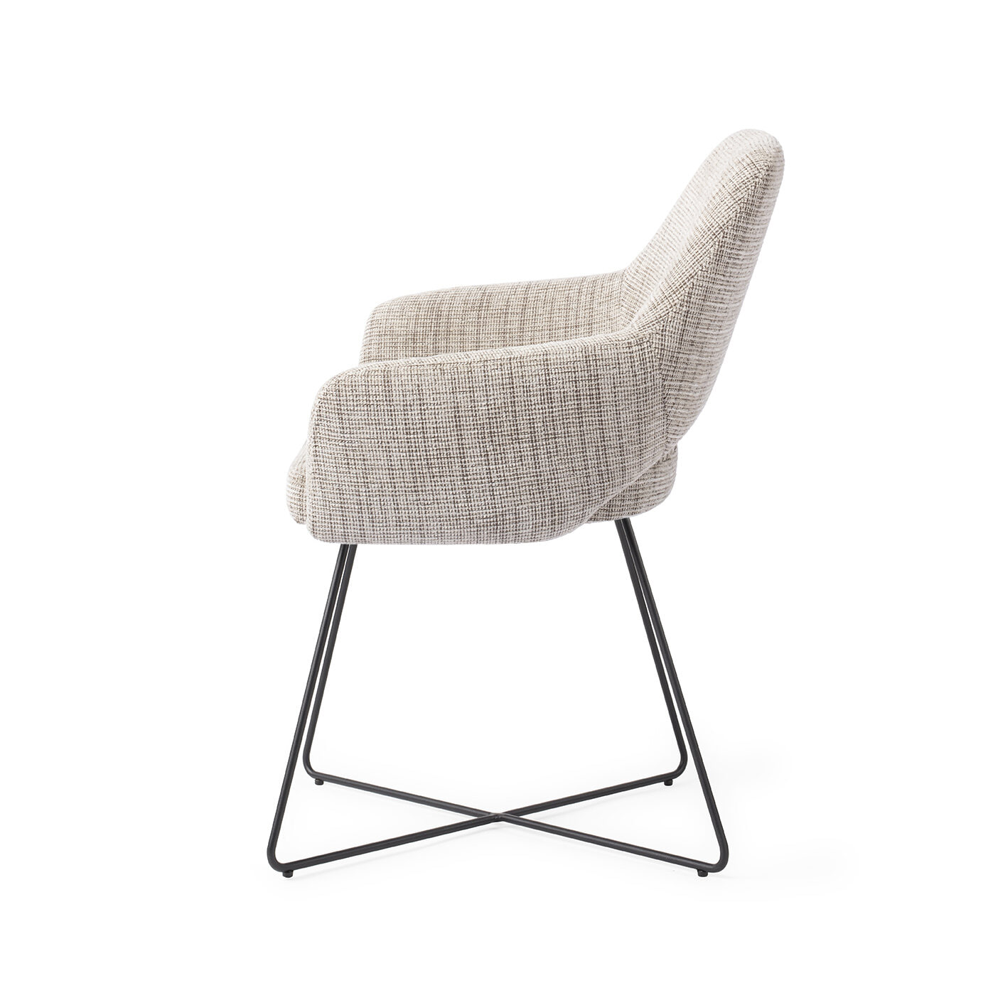Jesper Home Eetkamerstoel 'Yanai' Cross Black, kleur Caramel Grid